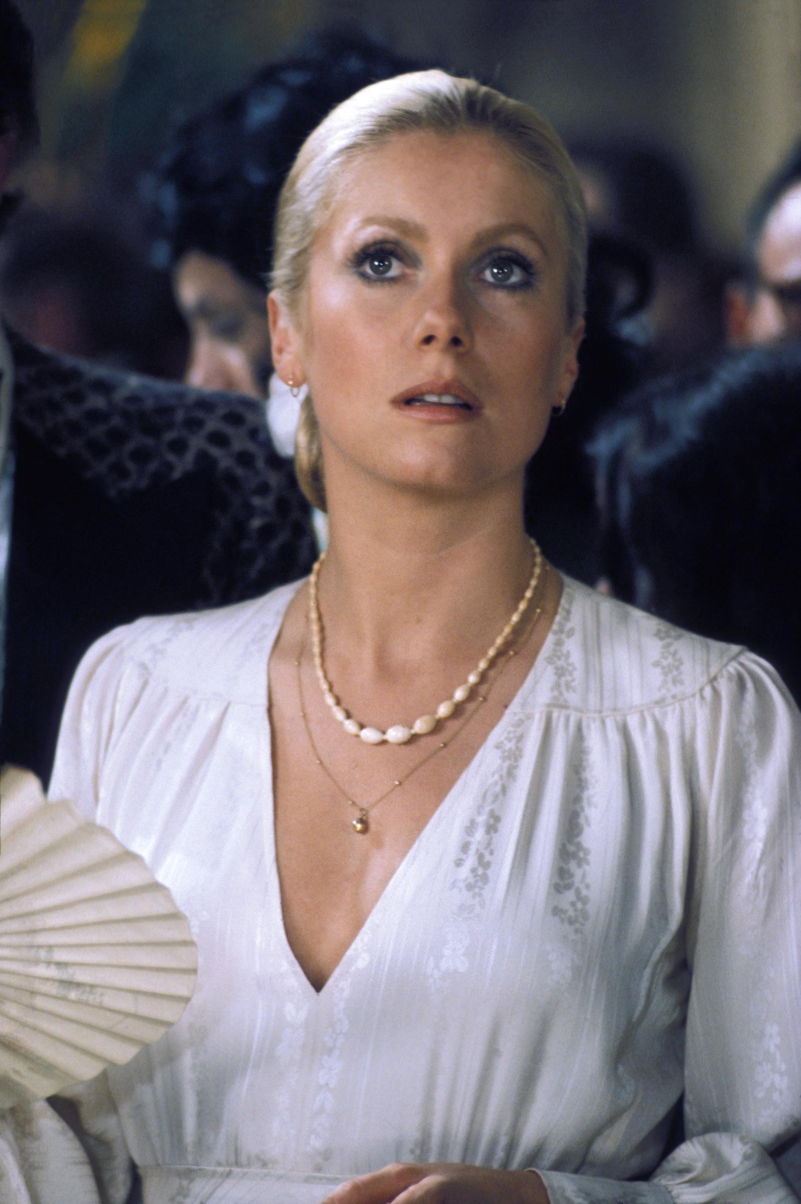 Catherine Deneuve filming the French movie "Le Sauvage" in 1975 in Paris, France. | Source: Getty Images