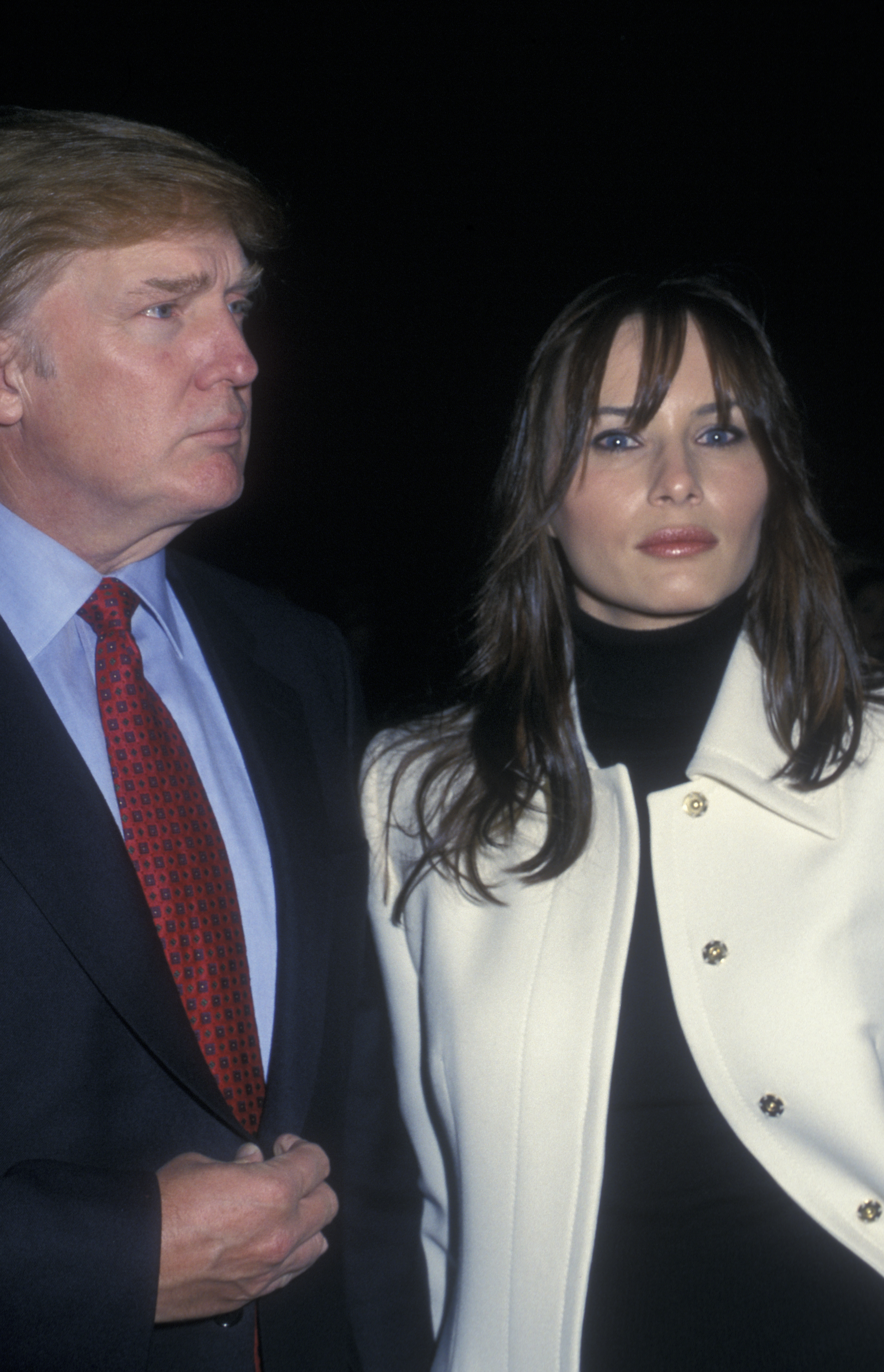 Donald Trump and Melania Knauss attend Luca Luca Fall Fashion Show on February 12, 2002 at Bryant Park in New York City. | Source: Getty Images