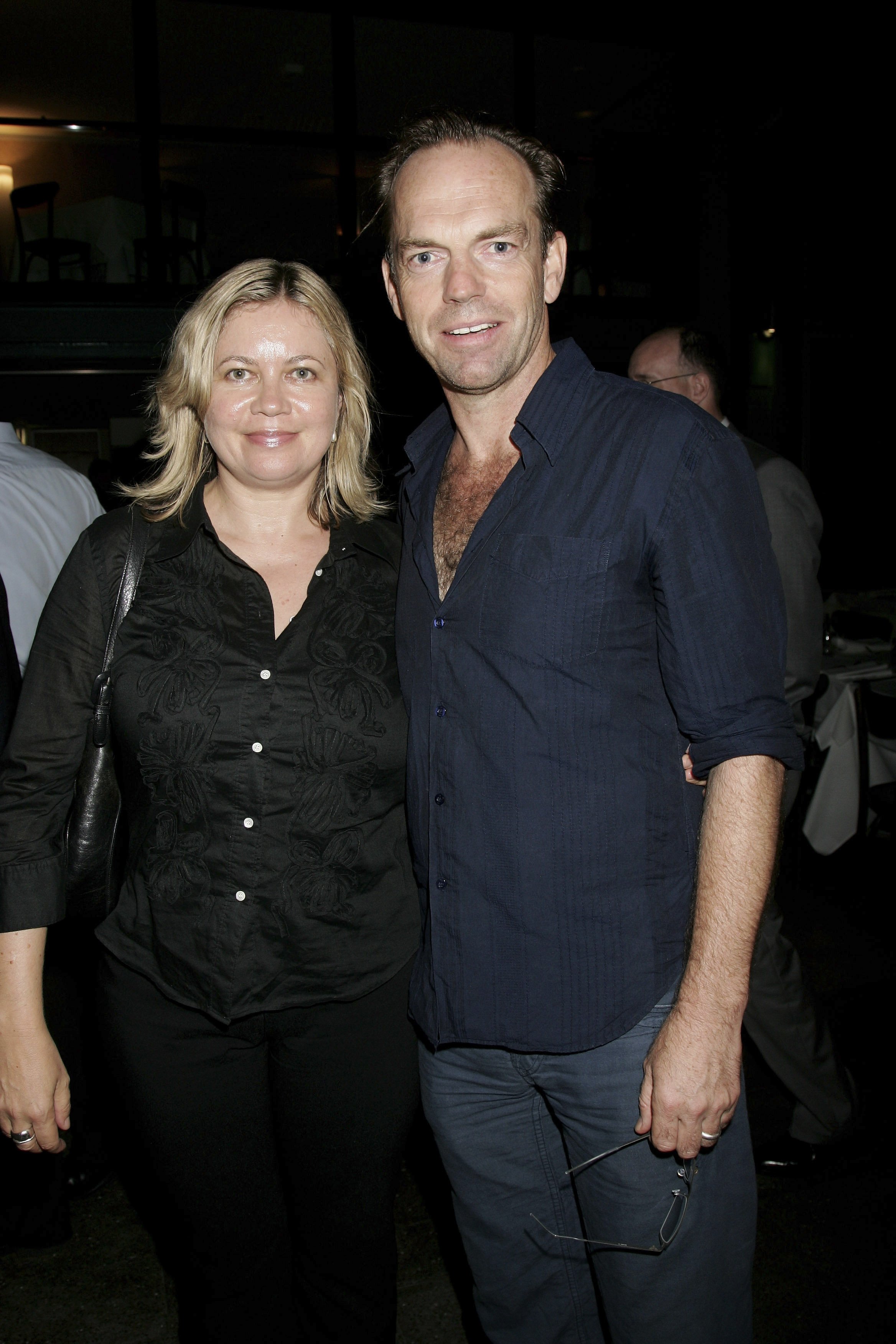 Hugo Weaving and Katrina Greenwood at the Commitment to Animals Day dinner hosted at Otto Ristorante Woolloomooloo in Sydney, Australia on February 22, 2007 | Source: Getty Images