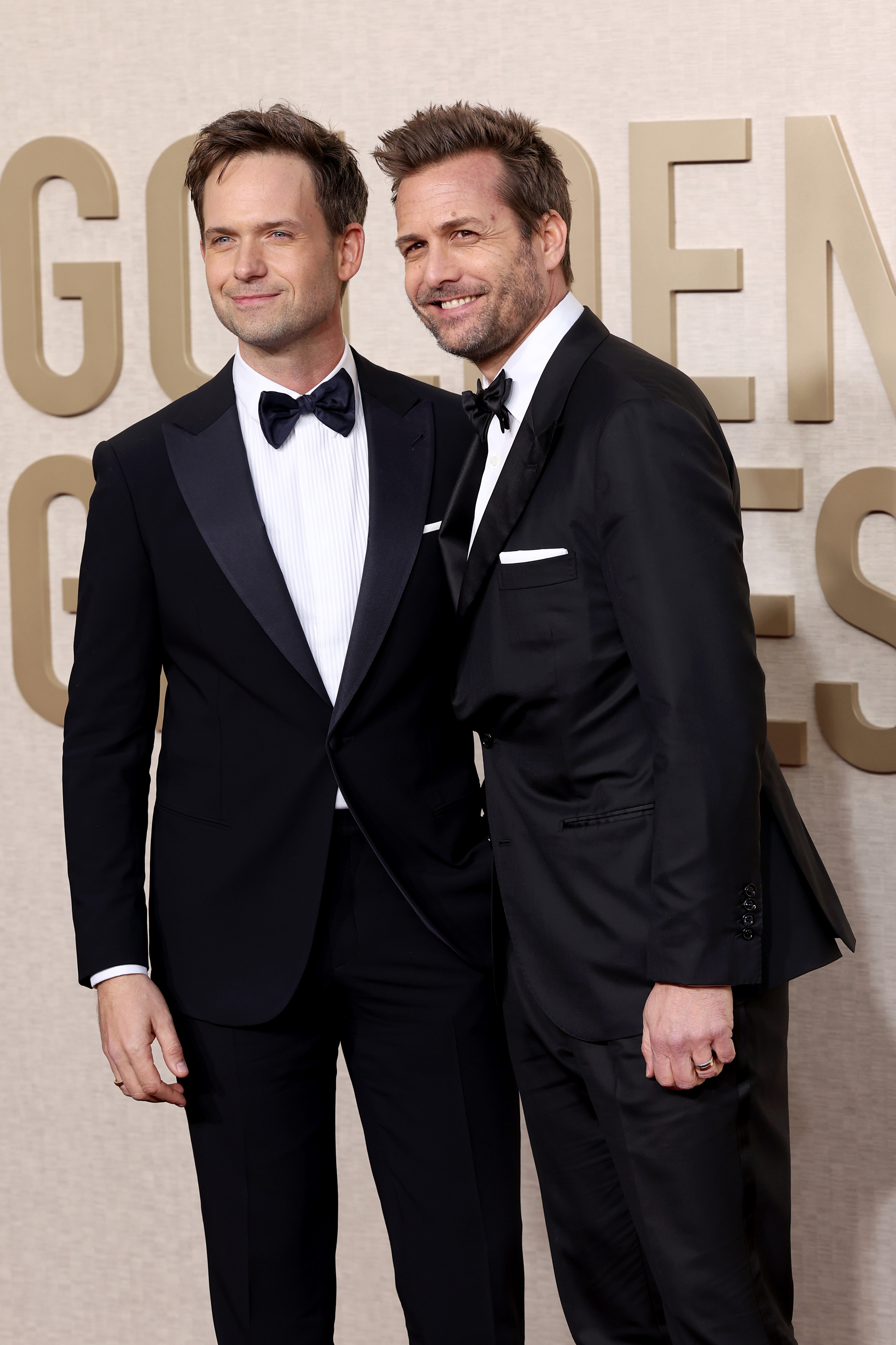 Patrick J. Adams and Gabriel Macht at the 81st Annual Golden Globe Awards in Beverly Hills, California on January 7, 2024 | Source: Getty Images