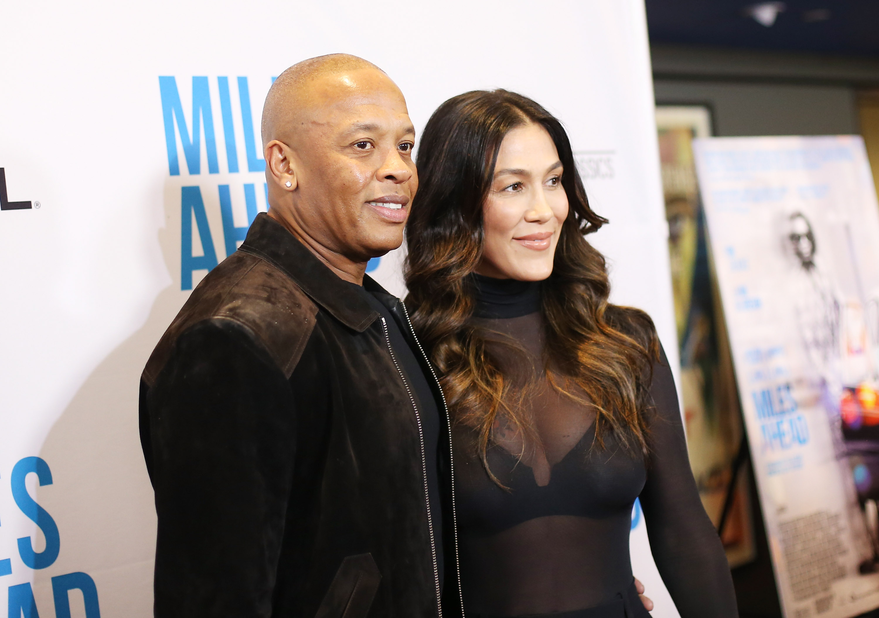 Dr. Dre and Nicole Young arrive at the Los Angeles premiere of Sony Pictures Classics' "Miles Ahead" at Writers Guild Theater on March 29, 2016, in Beverly Hills, California. | Source: Getty Images