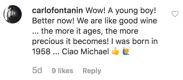 A fan comments on a throwback picture of Michael Douglas from his days in high school | Source: instagram.com/michaelkirkdouglas