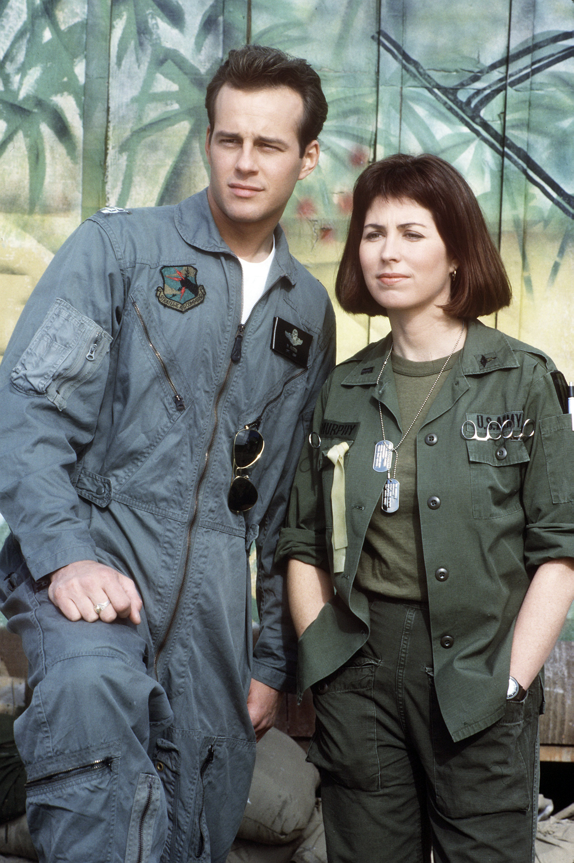 Tim Ryan as pilot Natch Austin and Dana Delany as Nurse Colleen McMurphy in the pilot epiode of "China Beach" on April 26, 1988. | Source: Getty Images