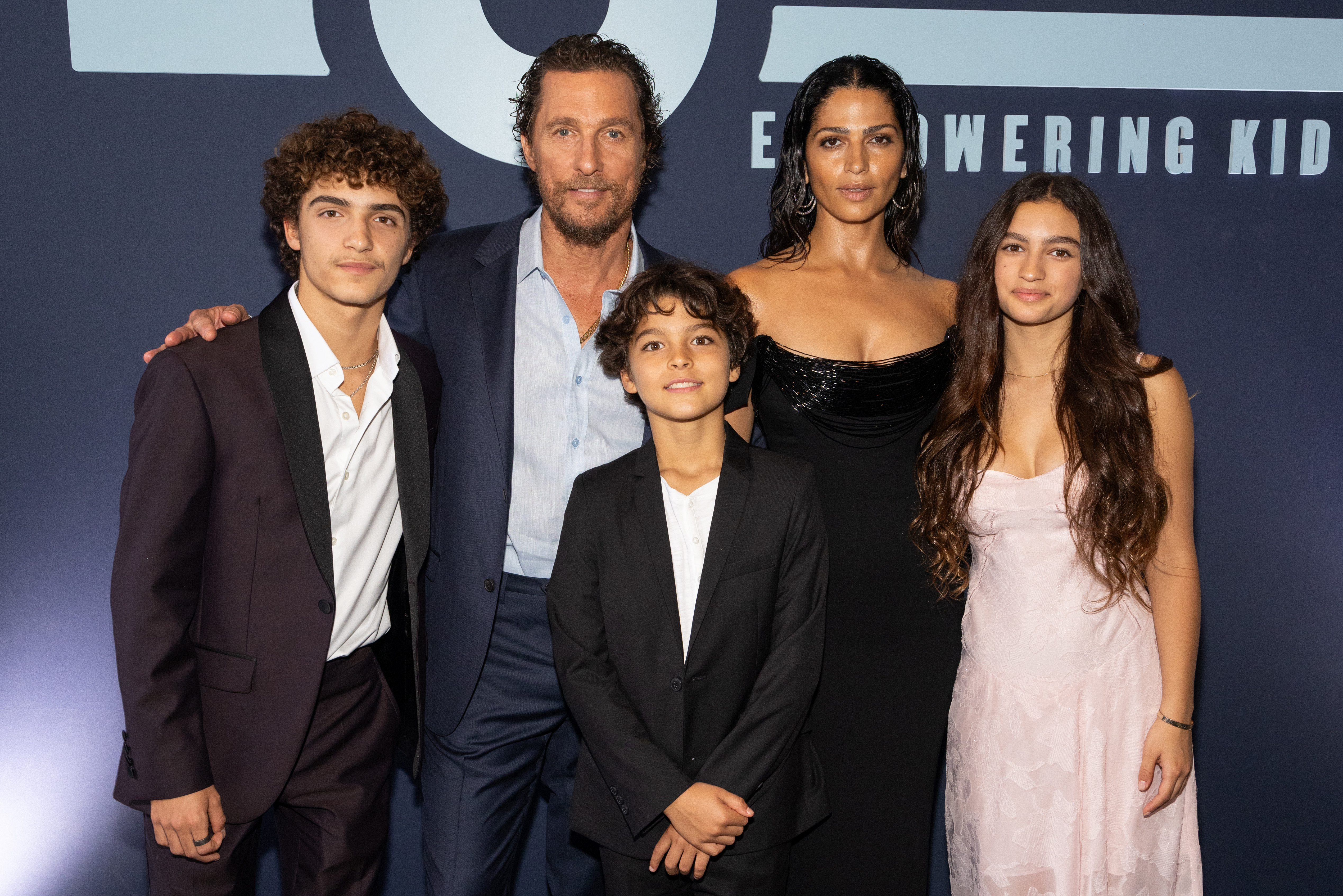 Levi, Matthew, Livingston, Camila Alves, and Vida McConaughey attend the 12th Annual Mack, Jack & McConaughey Gala at ACL Live in Austin, Texas, on April 25, 2024 | Source: Getty Images