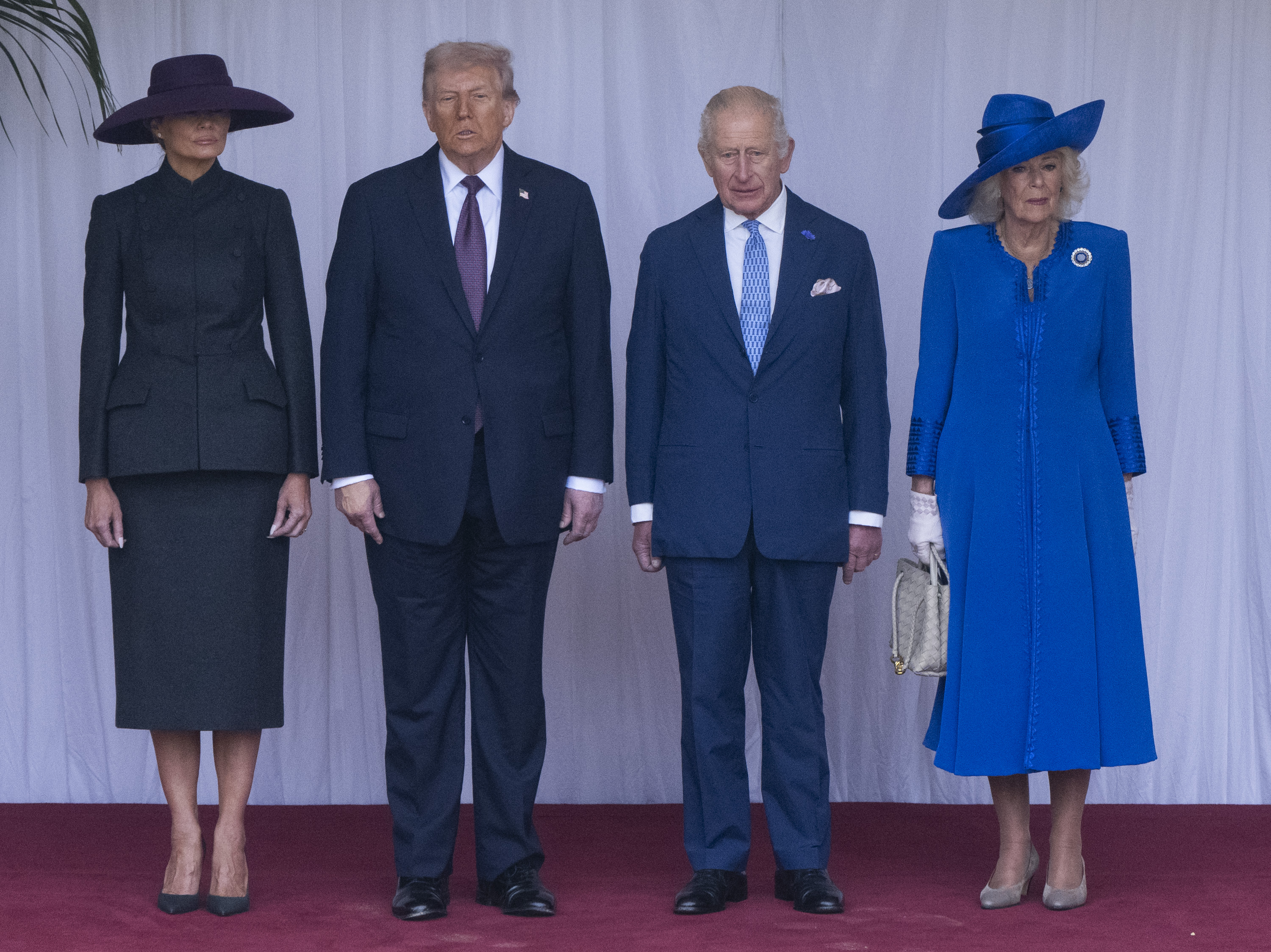 King Charles III and Queen Camilla with U.S. President Donald Trump and First Lady Melania Trump attend the Ceremonial Welcome at Windsor Castle in England on September 17, 2025 | Source: Getty Images