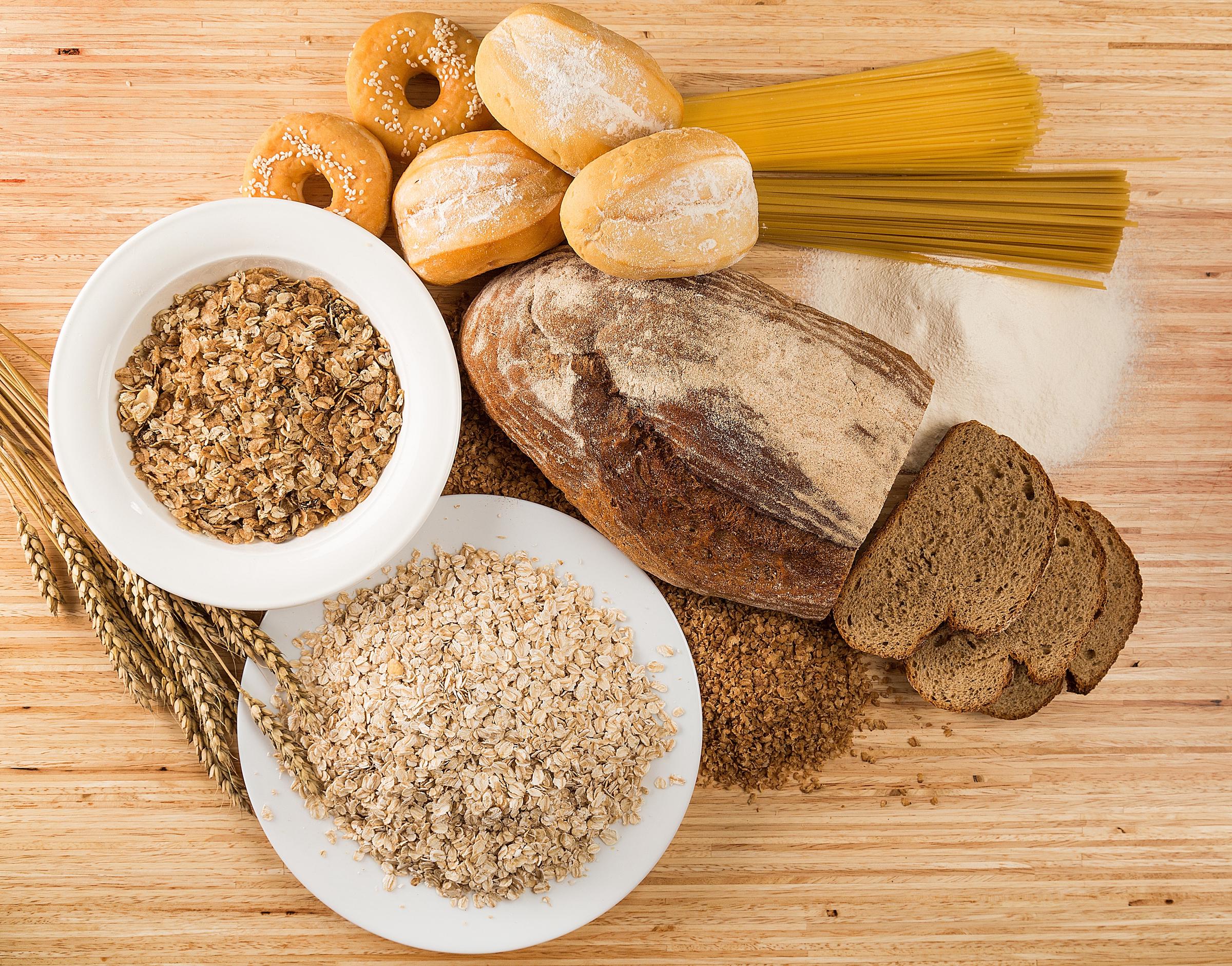Assorted grains, breads, and pasta | Source: Shutterstock