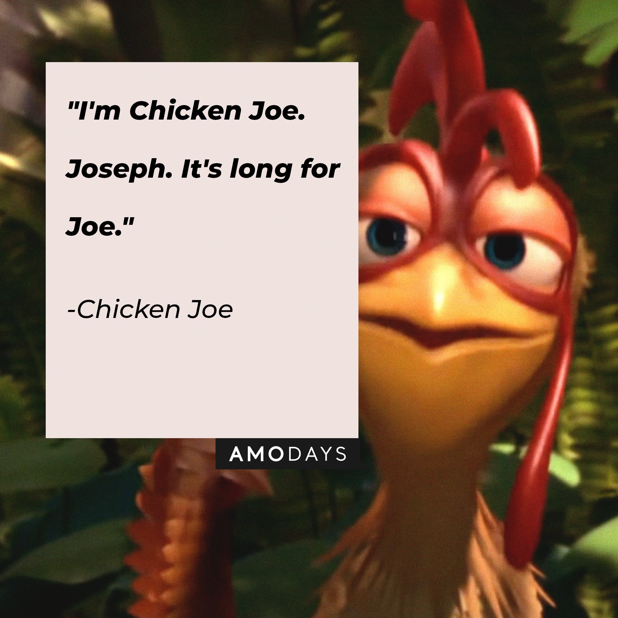 Chicken Joe's quote: "I'm Chicken Joe. Joseph. It's long for Joe." | Image: AmoDays