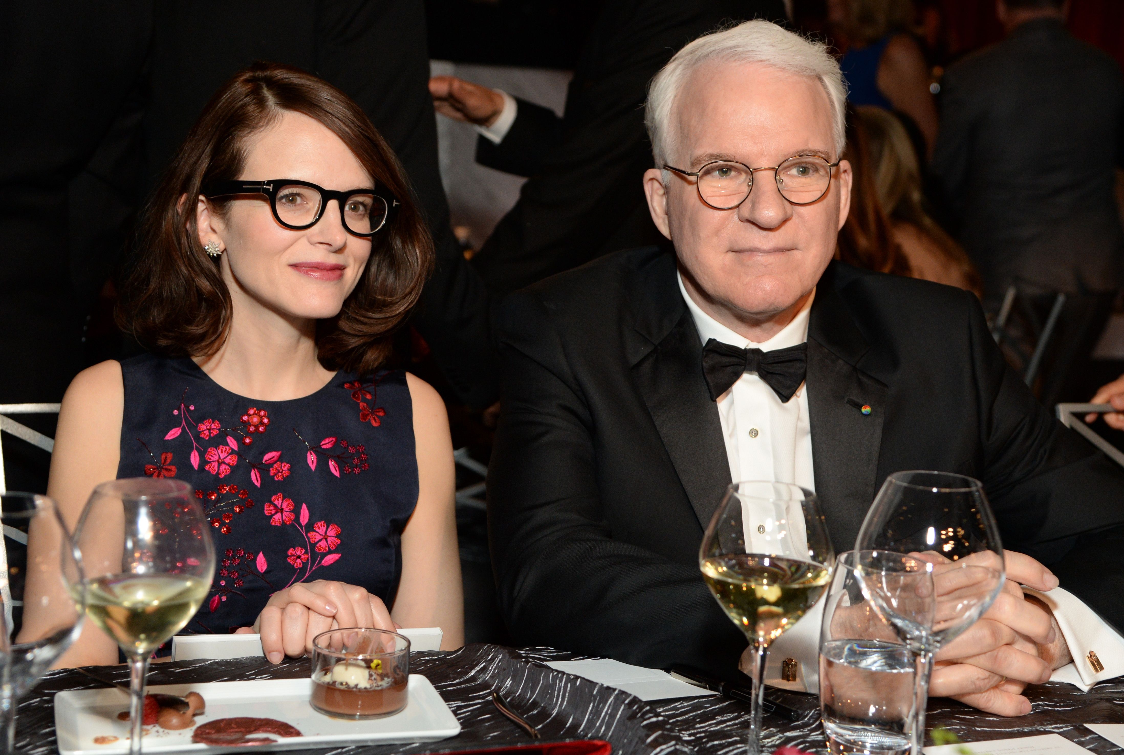 Anne Stringfield and Steve Martin at the 43rd AFI Life Achievement Award Gala at Dolby Theatre on June 4, 2015. | Source: Getty Images