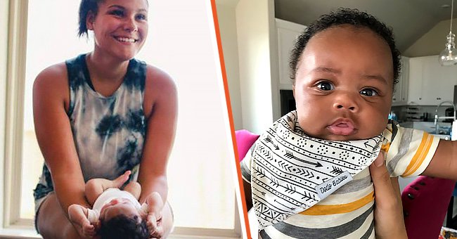 A nurse and the baby she adopted [left] A baby that was adopted by the nurse that helped deliver him [right] | Photo: twitter.com/InsideEdition   twitter.com/MayraABC13