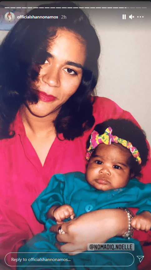 Throwback picture of Shannon Amos bonding with her baby daughter | Photo: Instagram/ officialshannonamos