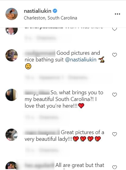 Fans comment on Nastia Liukin’s Instagram photos on May 26, 2021 | Photo: Instgram/nastialiukin