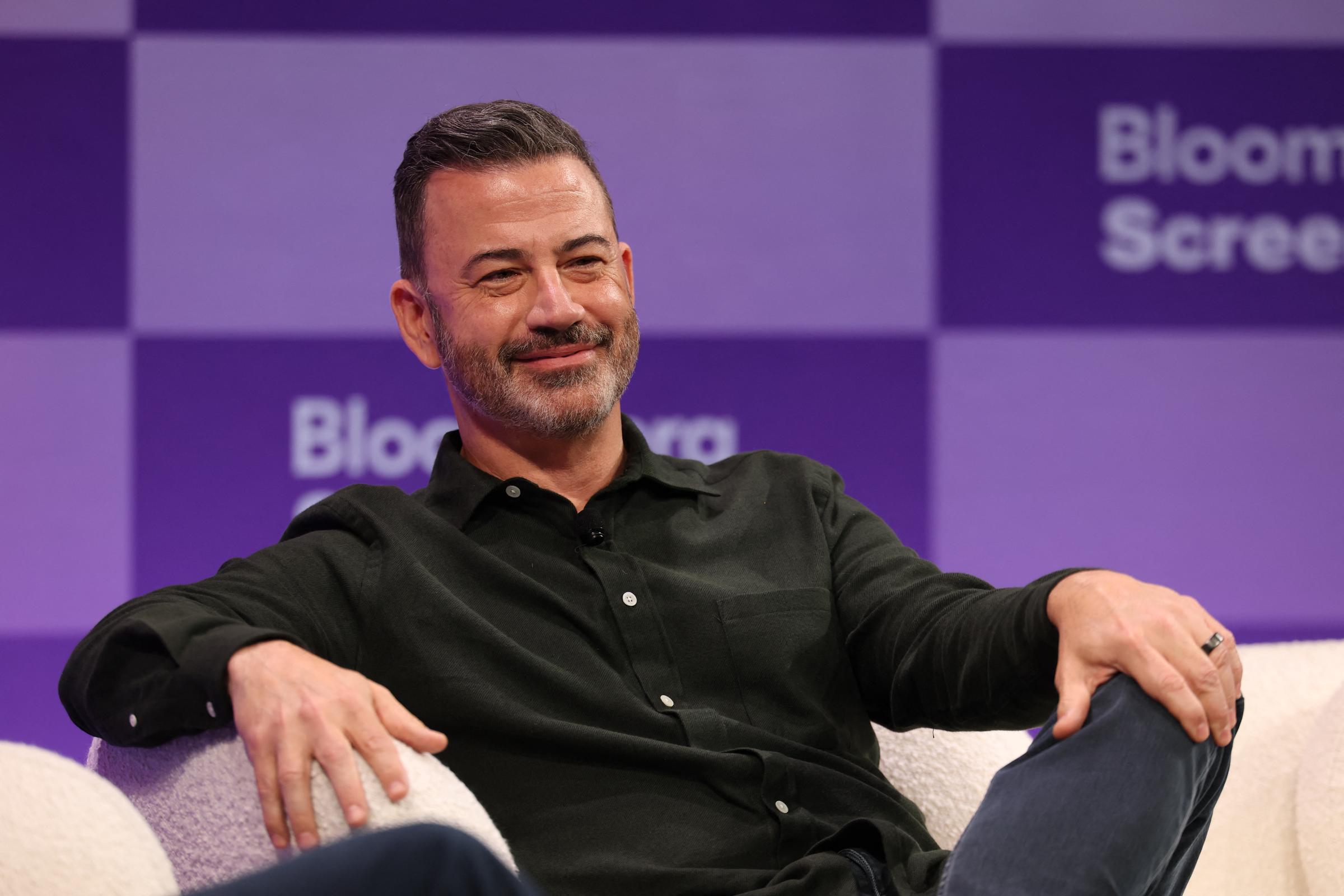 Jimmy Kimmel speaks during the Bloomberg Screentime conference in Los Angeles on October 8, 2025 | Source: Getty Images