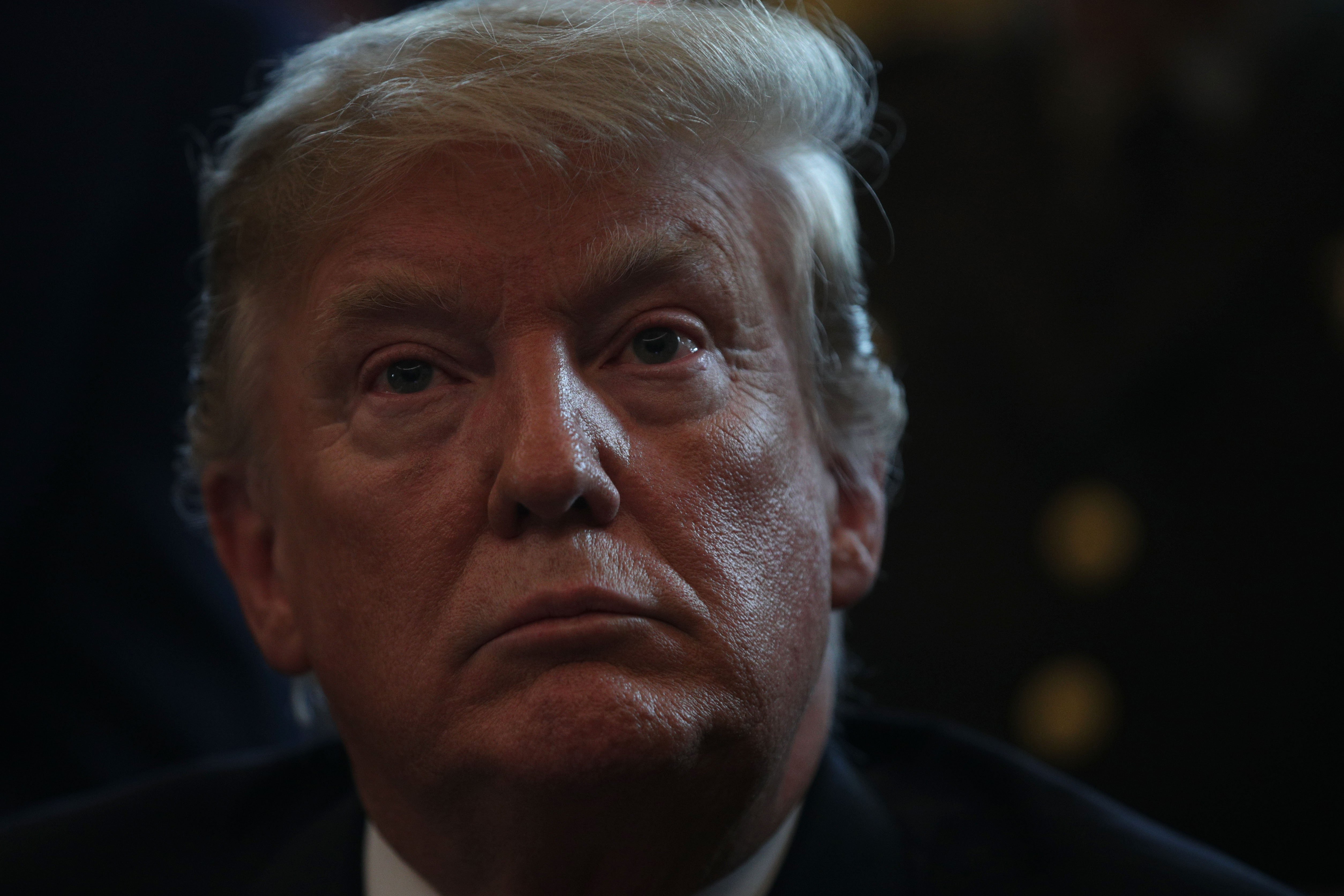 Donald Trump during a border security meeting in the Oval Office at the White House | Photo: Getty Images