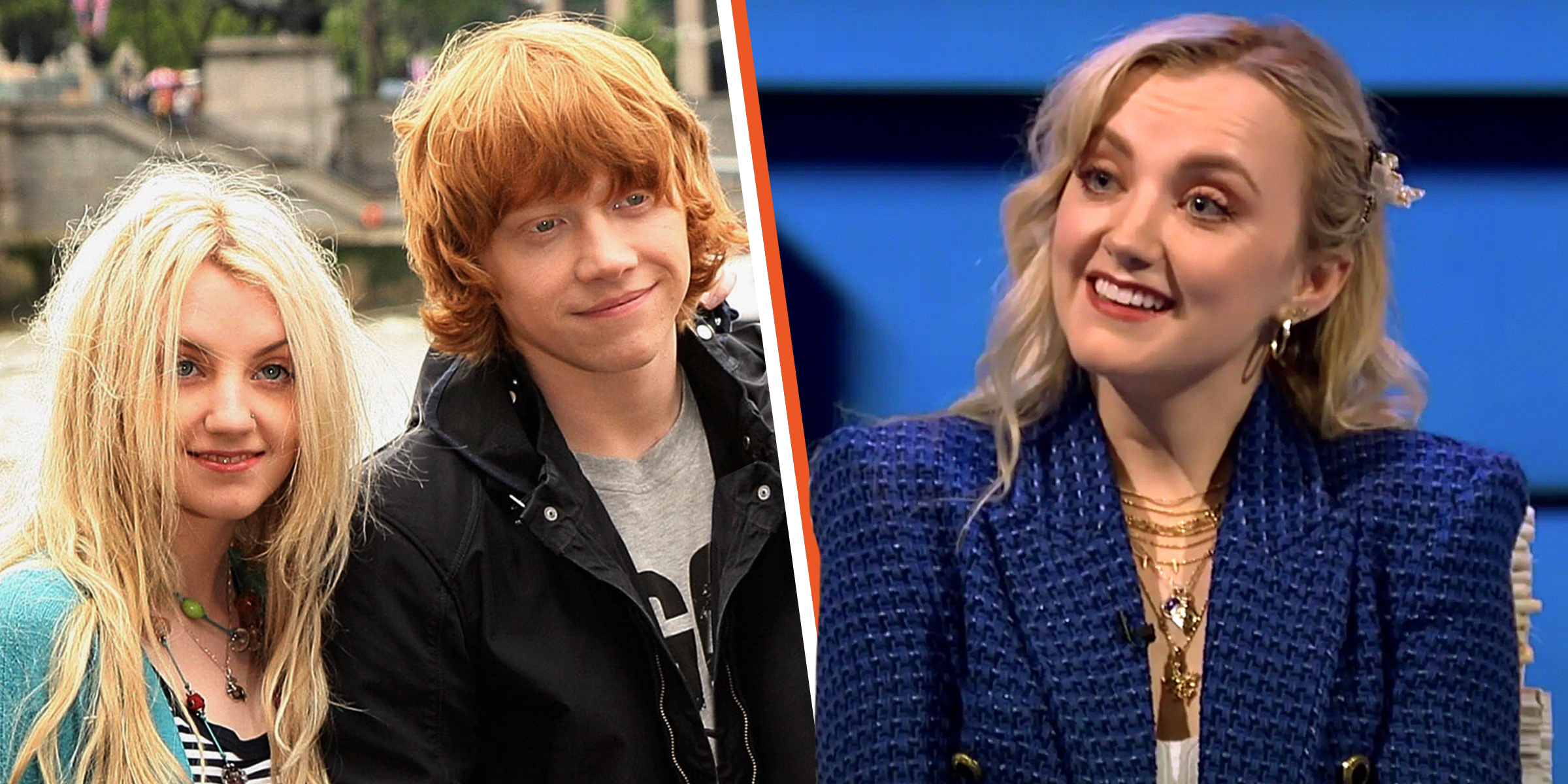 Evanna Lynch and Rupert Grint | Evanna Lynch | Source: Getty Images | Youtube/Russell Howard