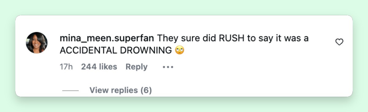 Many were upset that the first report stated accidental drowning in Nolan Wells' case, but then things changed. Again, these are netizens' own theories. | Source: Instagram/tmztv