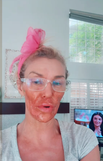 Brandi Glanville talking about her latest "beauty hack," from a post dated August 3, 2025 | Source: TikTok/brandiglanvilleofficial
