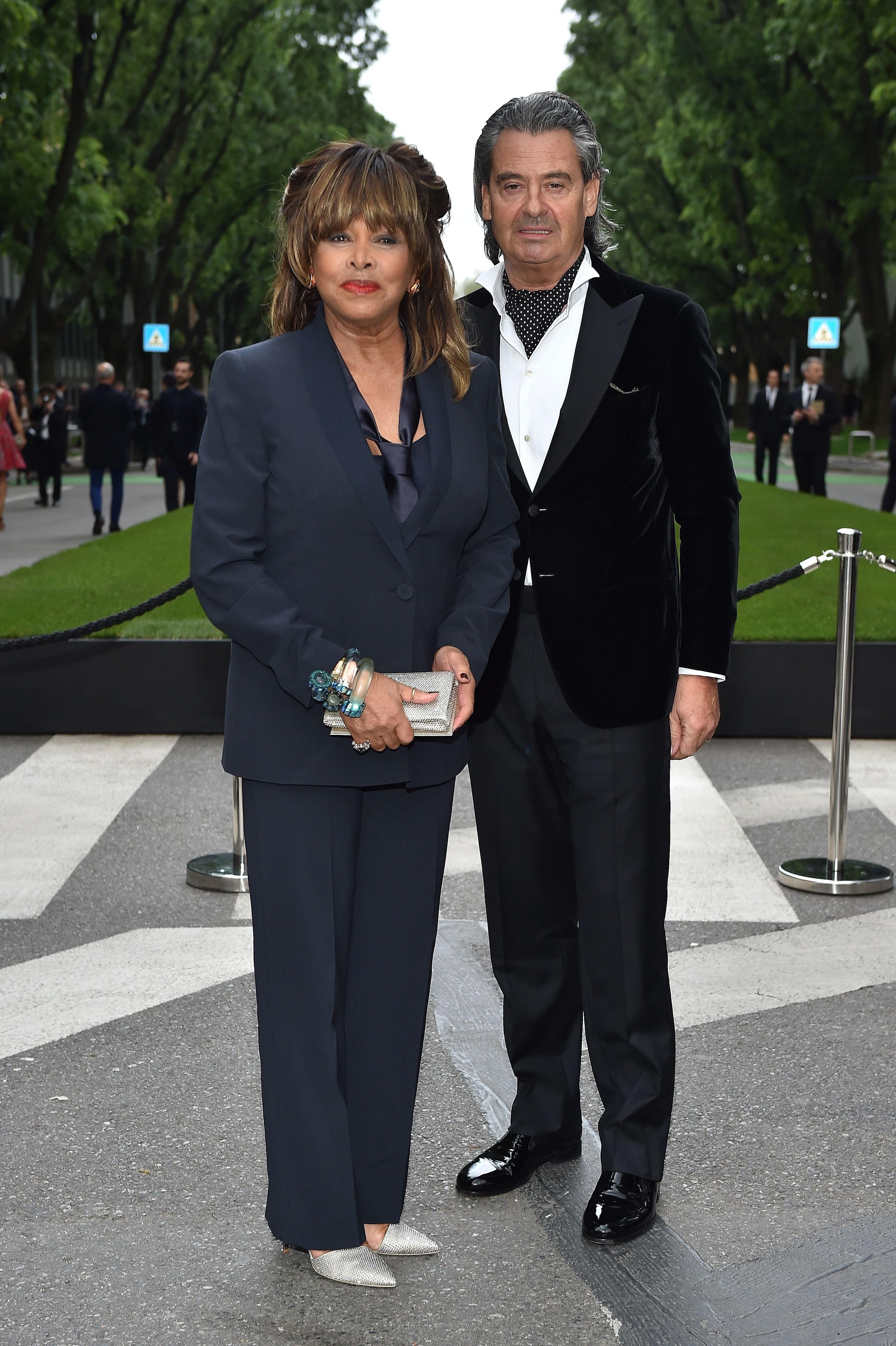 Tina Turner and Erwin Bach at the Giorgio Armani 40th Anniversary Cocktail Reception in 2015 in Milan, Italy | Source: Getty Images