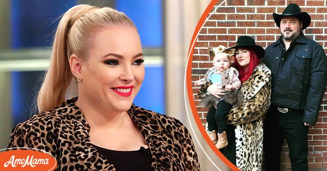 [Left] Picture of Meghan McCain on "The View" on October 23, 2019; [Right] Picture of Meghan McCain and her husband, Ben Domenech with their daughter, Liberty  | Source : Getty Images || instagram.com/meghanmccain