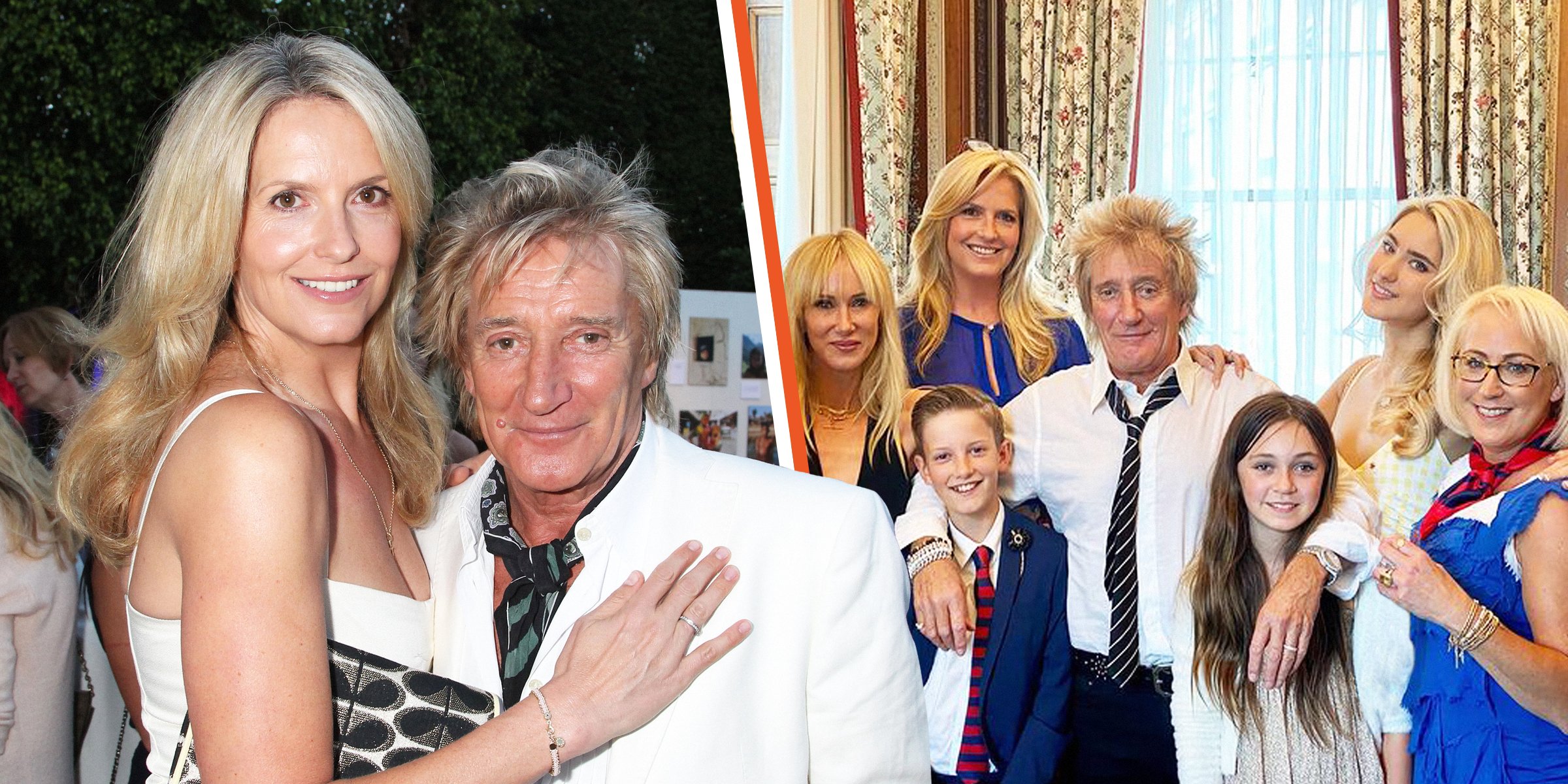 Rod Stewart and his wife Penny Lancaster | Stewart with his family | Source: Getty Images | Instagram.com/penny.lancaster