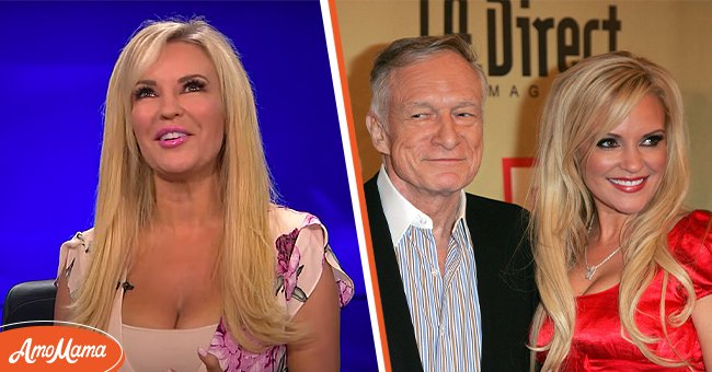 Bridget Marquardt pictured during a 2019 interview with KTLA 5 [Left] Marquardt and the late Hugh Hefner at the LA Direct Magazine Holiday Party at Le Deux Nightclub, 2007, Hollywood, California [Right] | Photo: YouTube/KTLA 5 & Getty Images