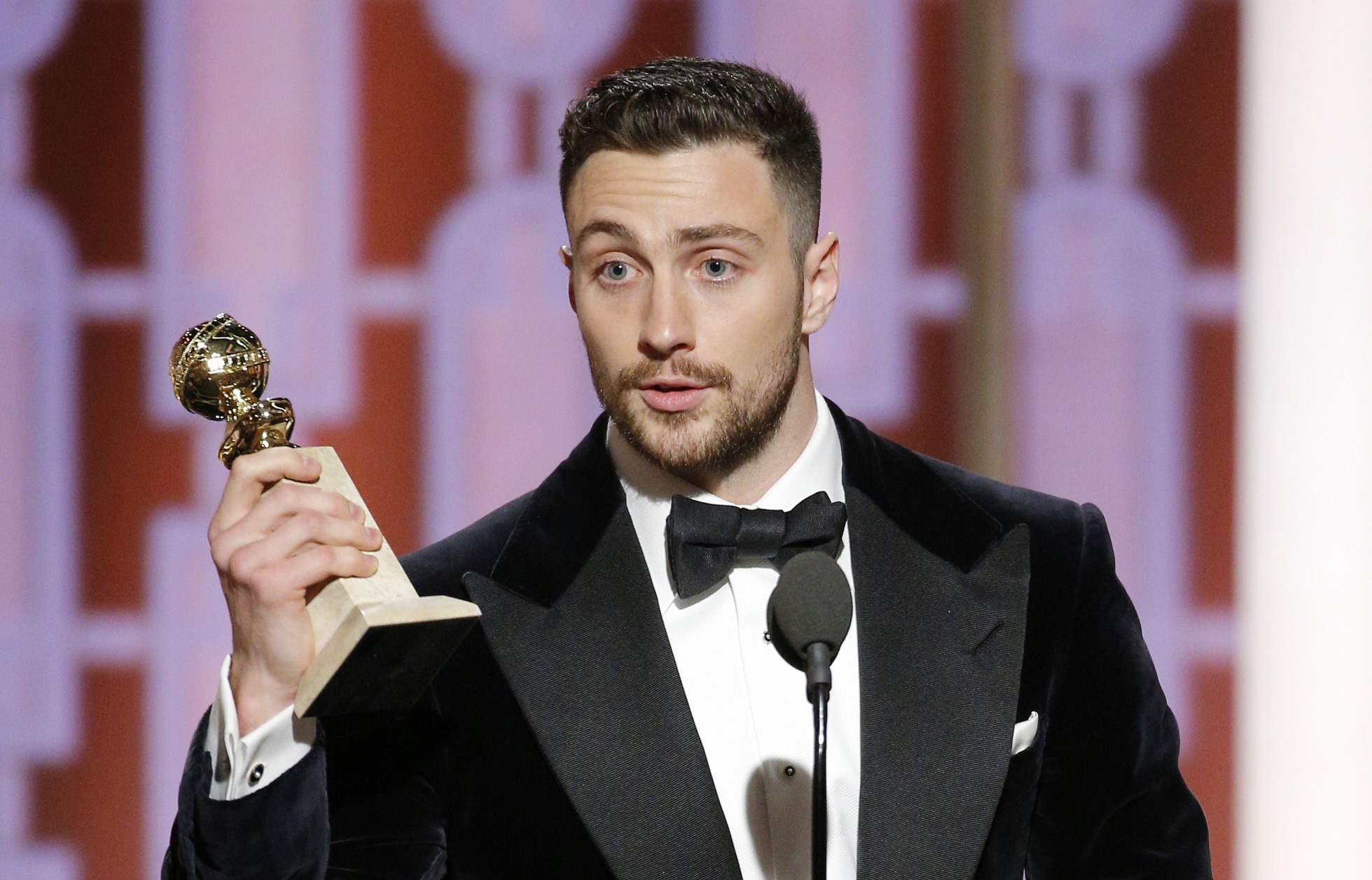 Aaron Taylor-Johnson at the Golden Globe awards in Los Angeles in 2017 | Source: Getty Images