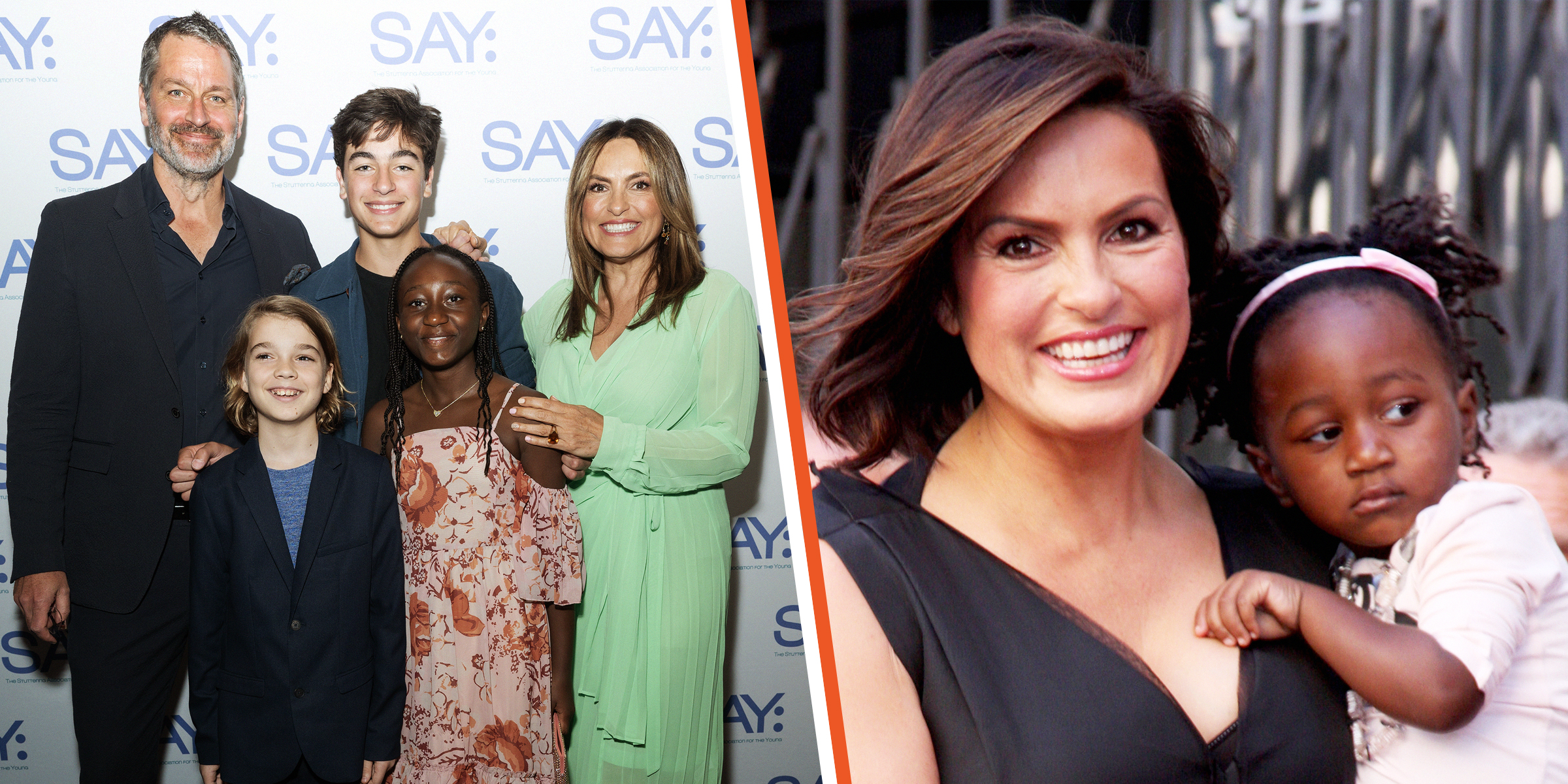 Peter, Andrew, August y Amaya Hermann y Mariska Hargitay. | Mariska Hargitay y Amaya Hermann. | Foto: Shutterstock | Getty Images