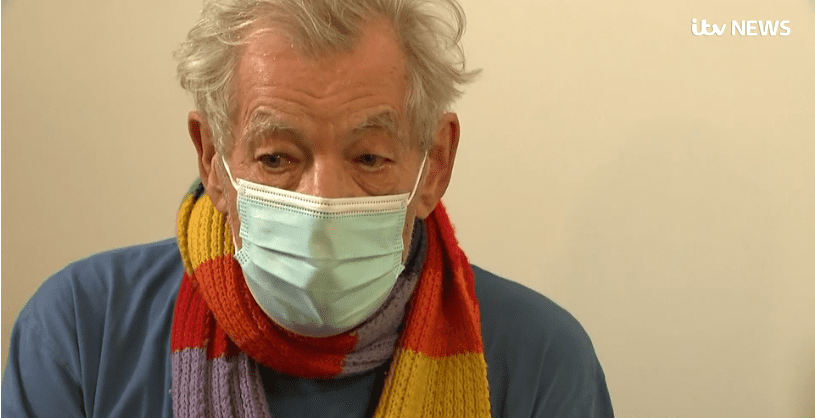 Sir Lan McKellen received a COVID-19 vaccine this month with the NHS.| Photo: ITV.com