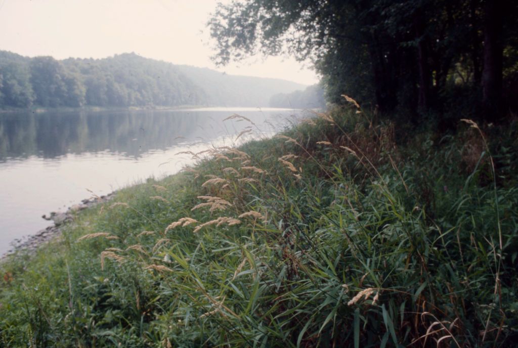 New Jersey, USA - 1975: Delaware River in der ABC News Fernsehserie 'ABC News Closeup', Episode 'Land Use Game: Who Controls Your Property?' über die Kontroverse des Tocks Island Damm. | Foto von Richard Howard /American Broadcasting Companies via Getty Images