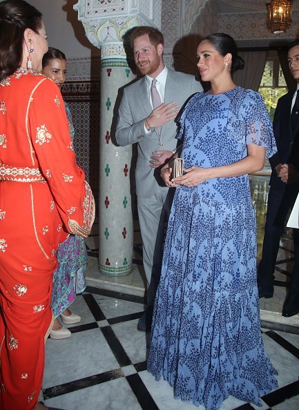 Prince Harry and Meghan Markle greet Princess Lalla Meryem and Princess Lalla Hasna of Morocco at King Mohammed VI of Morocco’s residence on February 25, 2019 in Rabat, Morocco. | Source: Getty Images. 