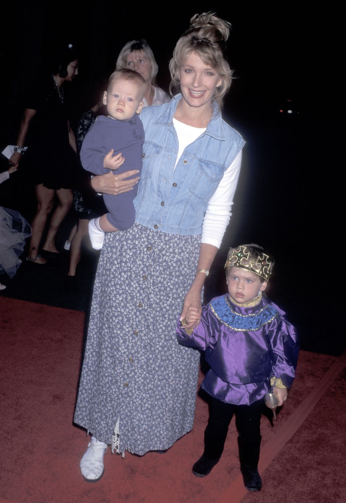 Deidre Hall and her sons at the "Cinderella" video cassette and album release party on October 2, 1995, in Burbank, California. | Source: Getty Images