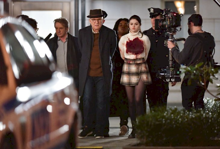  Martin Short, Steve Martin and Selena Gomez on the set of 'Only Murders in the Building' Photo | Getty Images