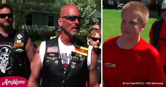 Bikers storm a neighborhood hunting down a bullied teen. Once found, many can't hold back tears