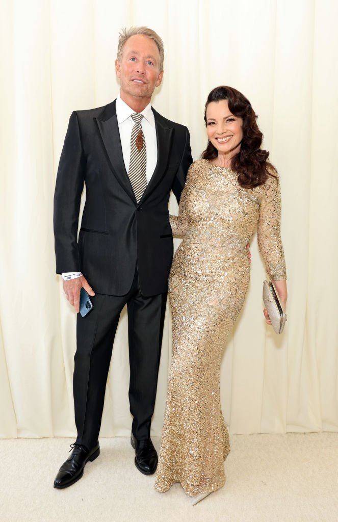 Peter Marc Jacobson and Fran Drescher attends the Elton John AIDS Foundation's 30th Annual Academy Awards Viewing Party on March 27, 2022 in West Hollywood, California. | Source: Getty Images