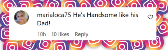 A fan's reaction to the appearance of Colin Farrell and his son, Henry, at the 2025 Emmys, from a post dated September 14, 2025 | Source: Instagram/enews