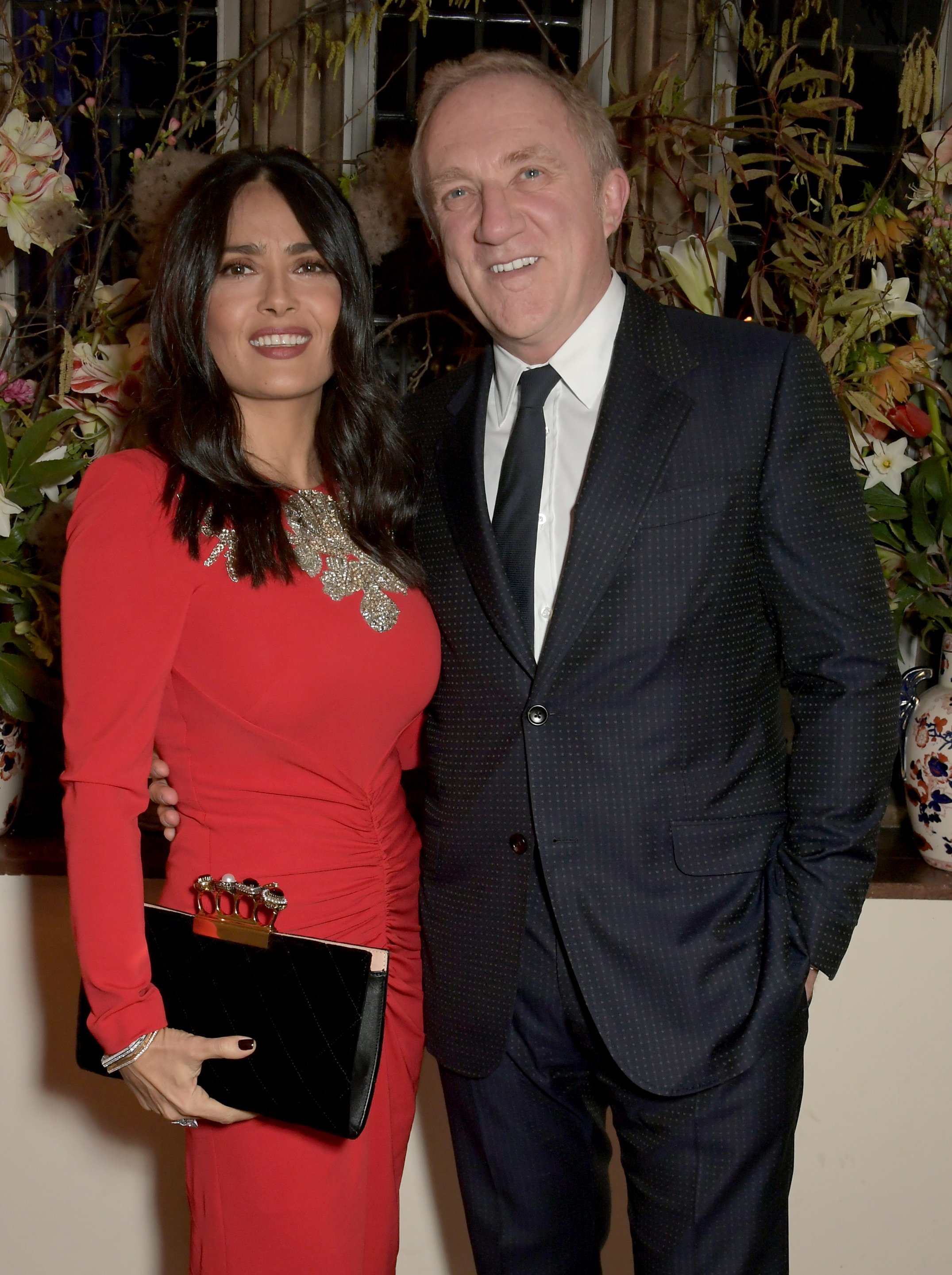 Salma Hayek and Francois-Henri Pinault at a dinner in celebration of the Alexander McQueen Old Bond Street Flagship Store | Photo: Getty Images