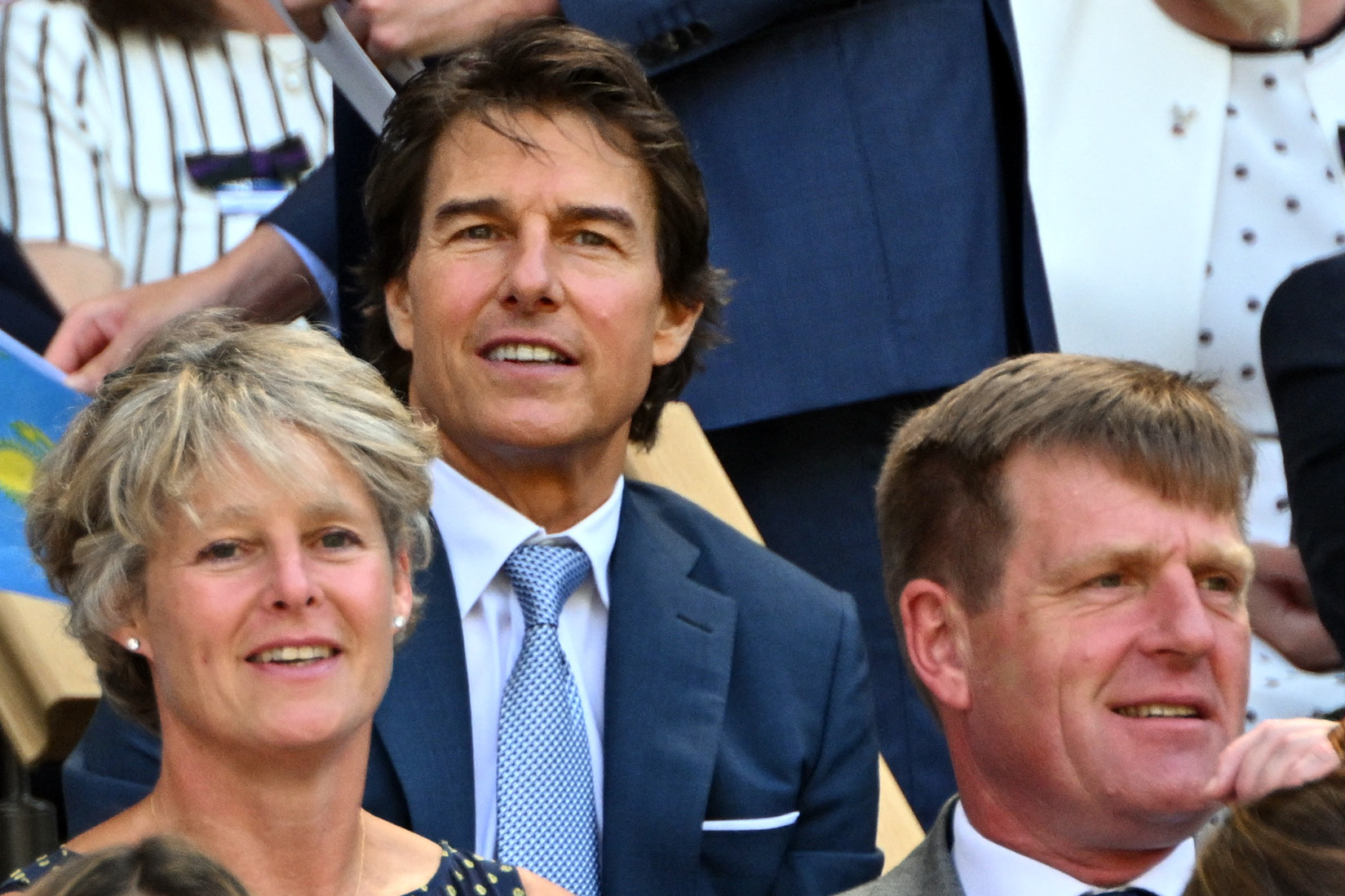 Tom Cruise at the Women's Singles Final match on day 13 of the 2022 Wimbledon Championships at The All England Tennis Club in Wimbledon on July 9, 2022, in London, England. | Source: Getty Images