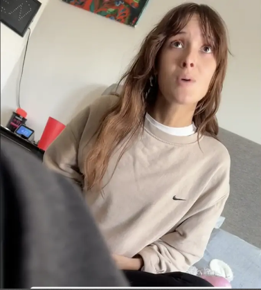 The woman being questioned by her boyfriend | Source: TikTok.com/Cherdleys