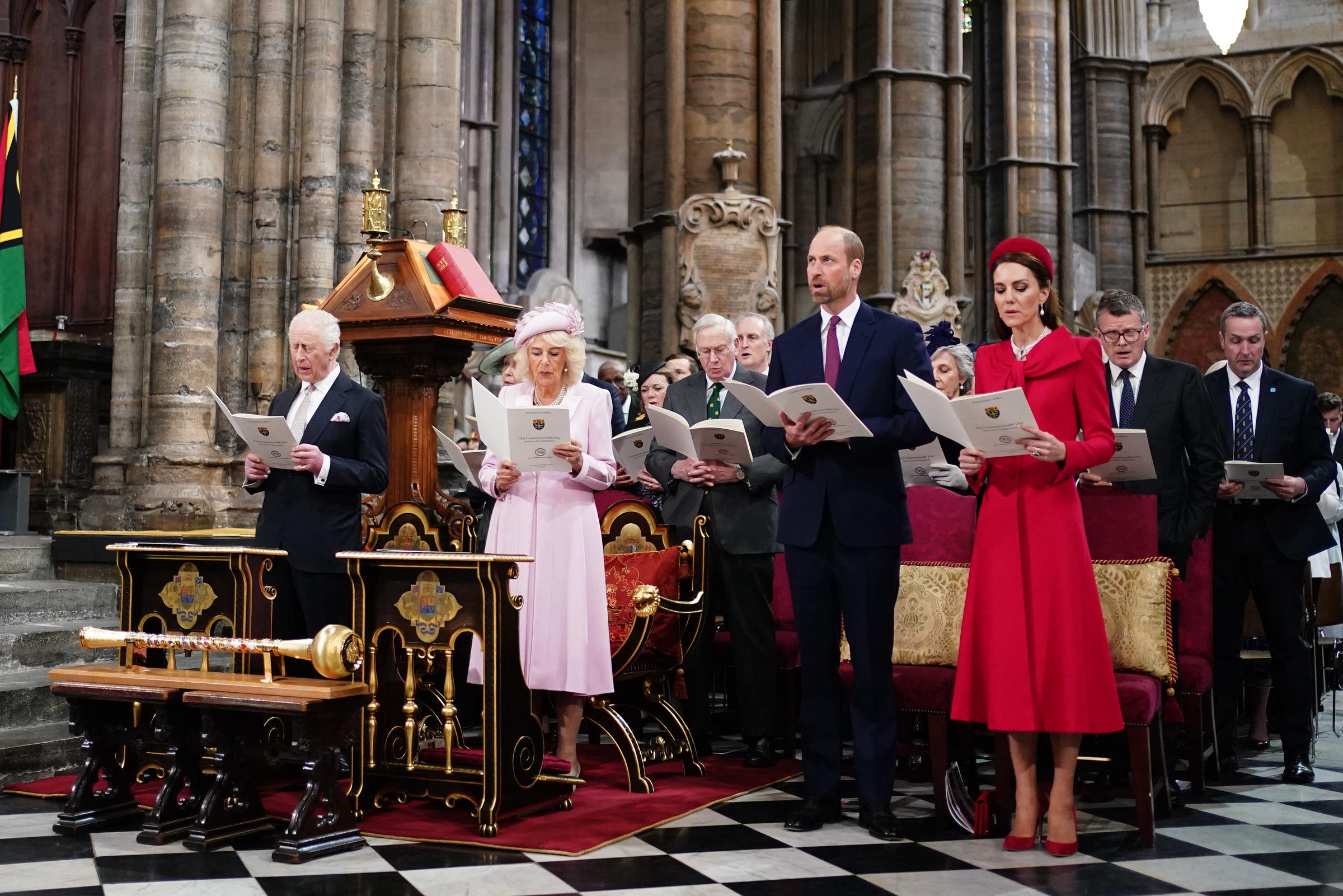 King Charles III, Queen Camilla, William, Prince of Wales, and Catherine, Princess of Wales attend the Commonwealth Day Service of Celebration in London, England, on March 10, 2025 | Source: Getty Images