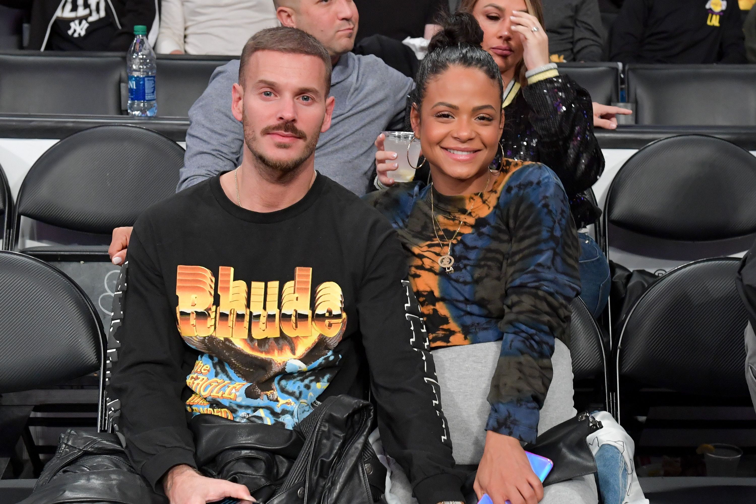 Matt Pokora and Christina Milian attend a basketball game between the Los Angeles Lakers and the Phoenix Suns at Staples Center on January 01, 2020 in Los Angeles, California. | Source: Getty Images