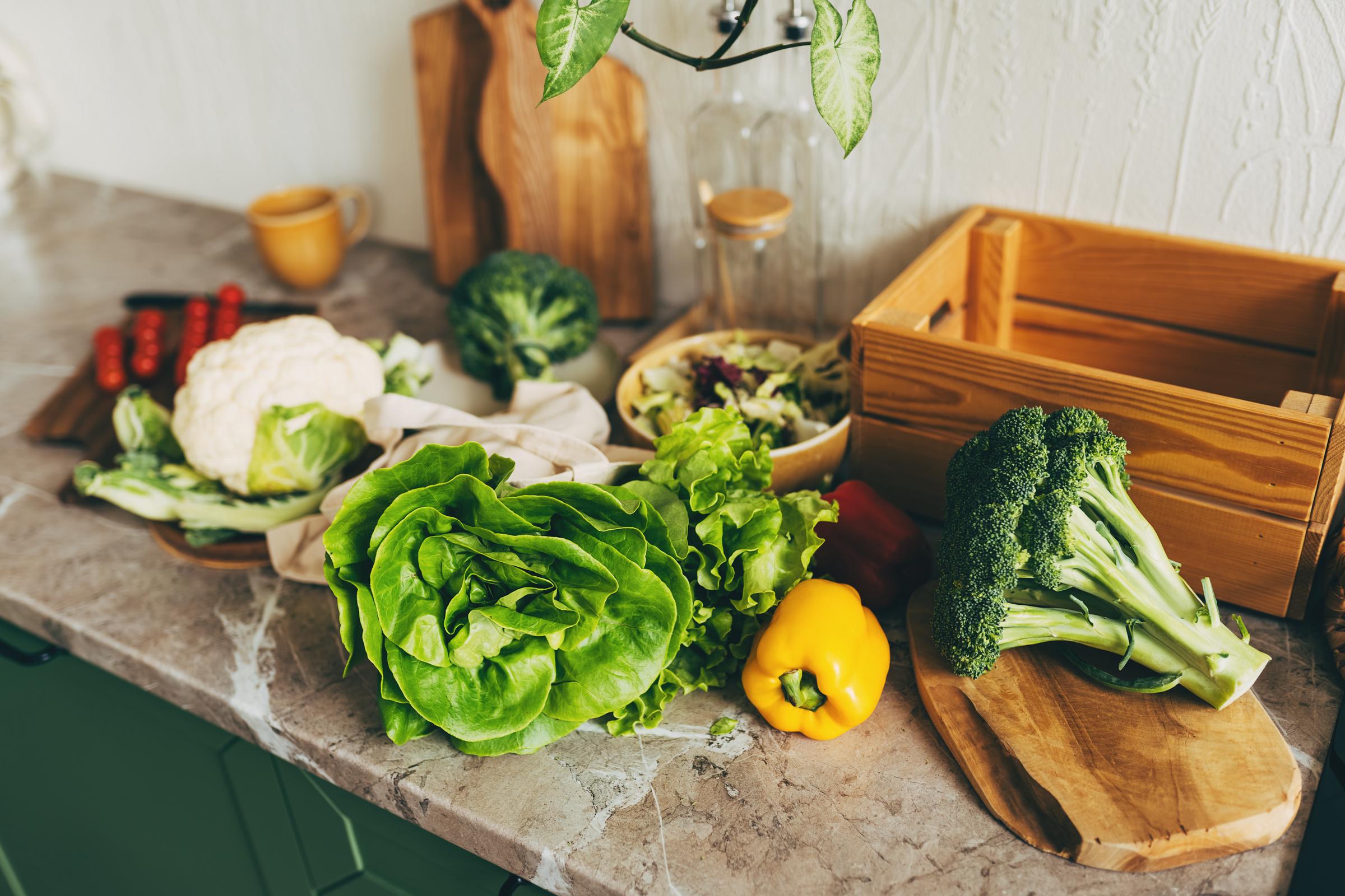A tabletop display of mixed vegetables | Source: Getty Images