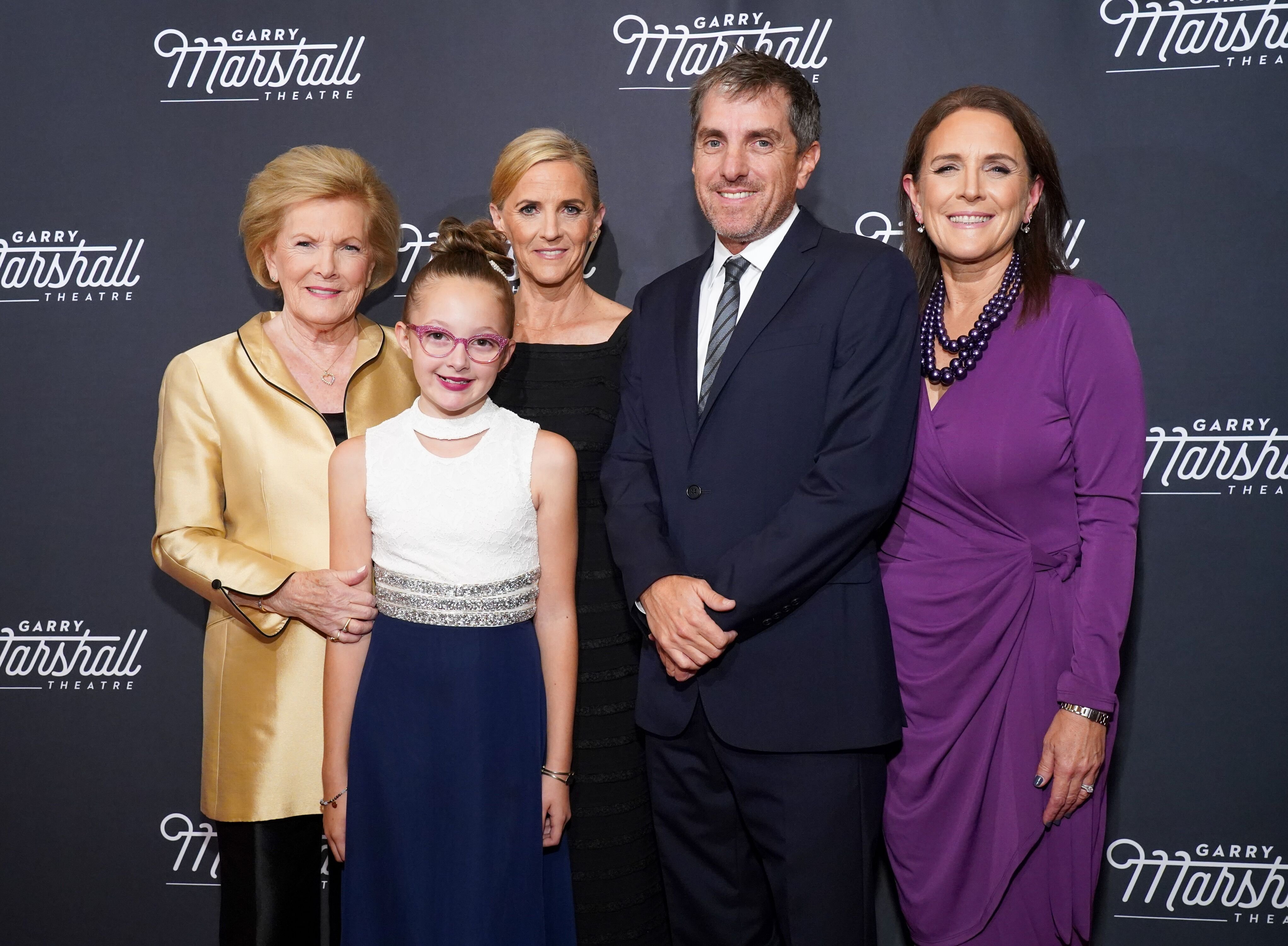 Barbara Marshall, Sienna LaGambini, Kathleen Marshall, Scott Marshall and Lori Marshall at the Garry Marshall Theatre's Annual Founder's Gala Honoring Original "Happy Days" Cast in 2019 in Los Angeles | Source: Getty Images