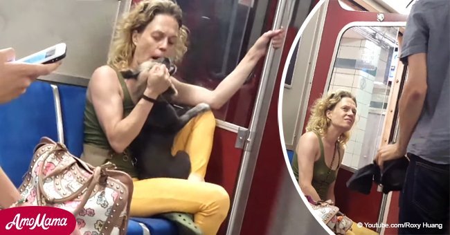 Eine Frau misshandelt ihren Hund in der U-Bahn, bis ihr empörte Fahrgäste eine Lektion erteilen