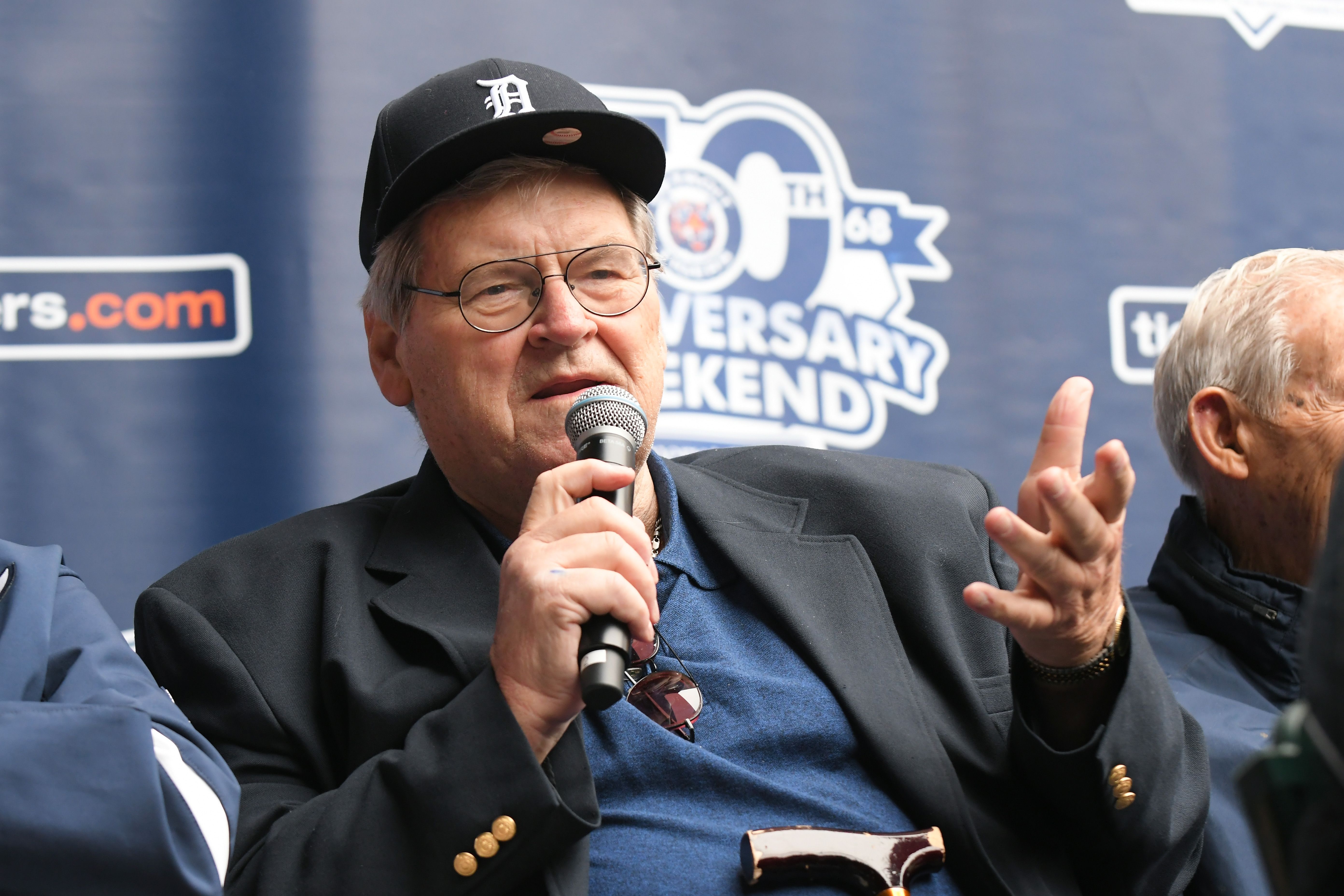 Denny McLain talks to the crowd during a Q & A session to honor the 50th anniversary of the 1968 Tigers Worlds Championship prior to the game against the St. Louis Cardinals at Comerica Park on September 9, 2018 in Detroit, Michigan. | Source: Getty Images