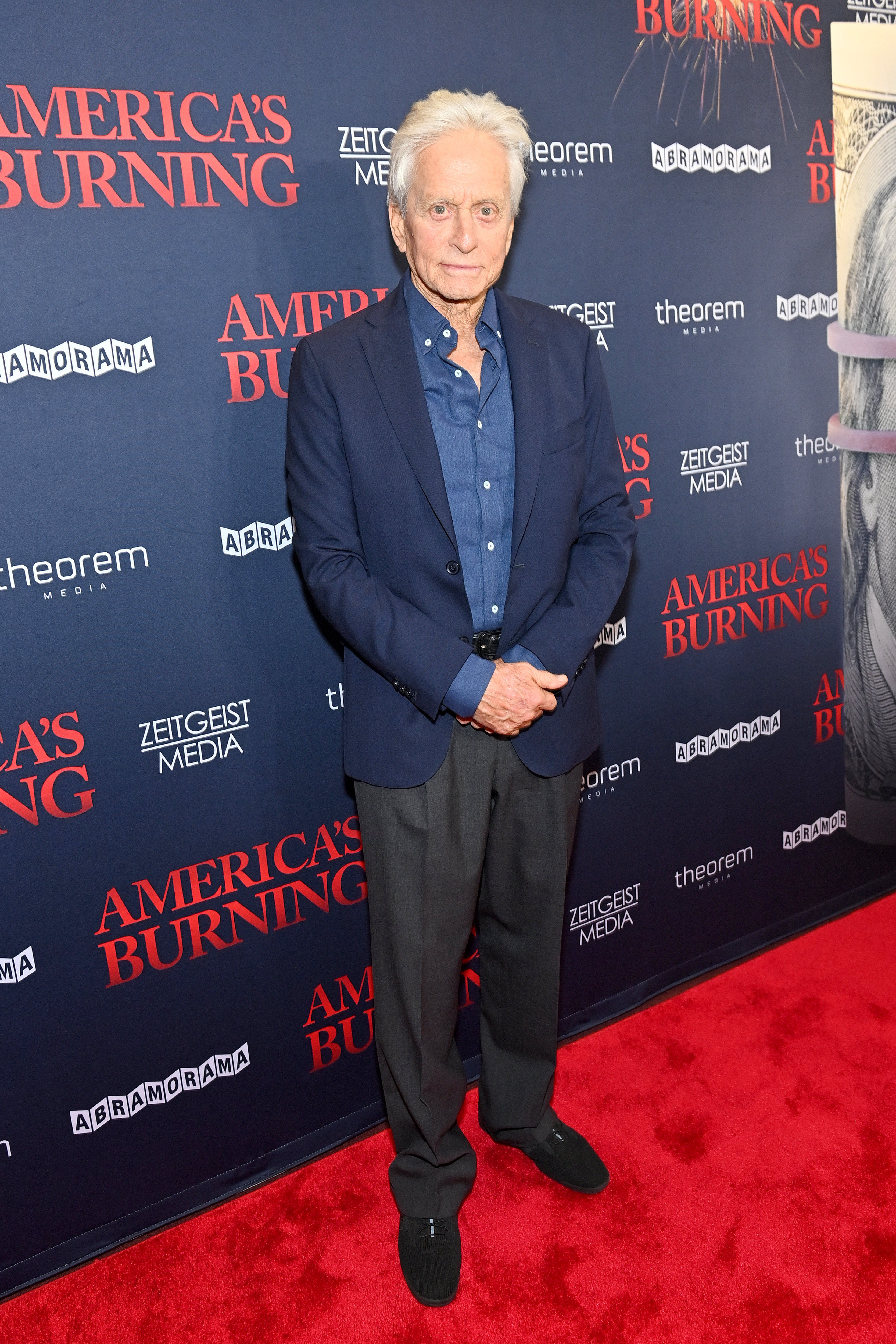 Michael Douglas attends the New York City special screening of "America's Burning" at DGA Theater on July 10, 2024. | Source: Getty Images