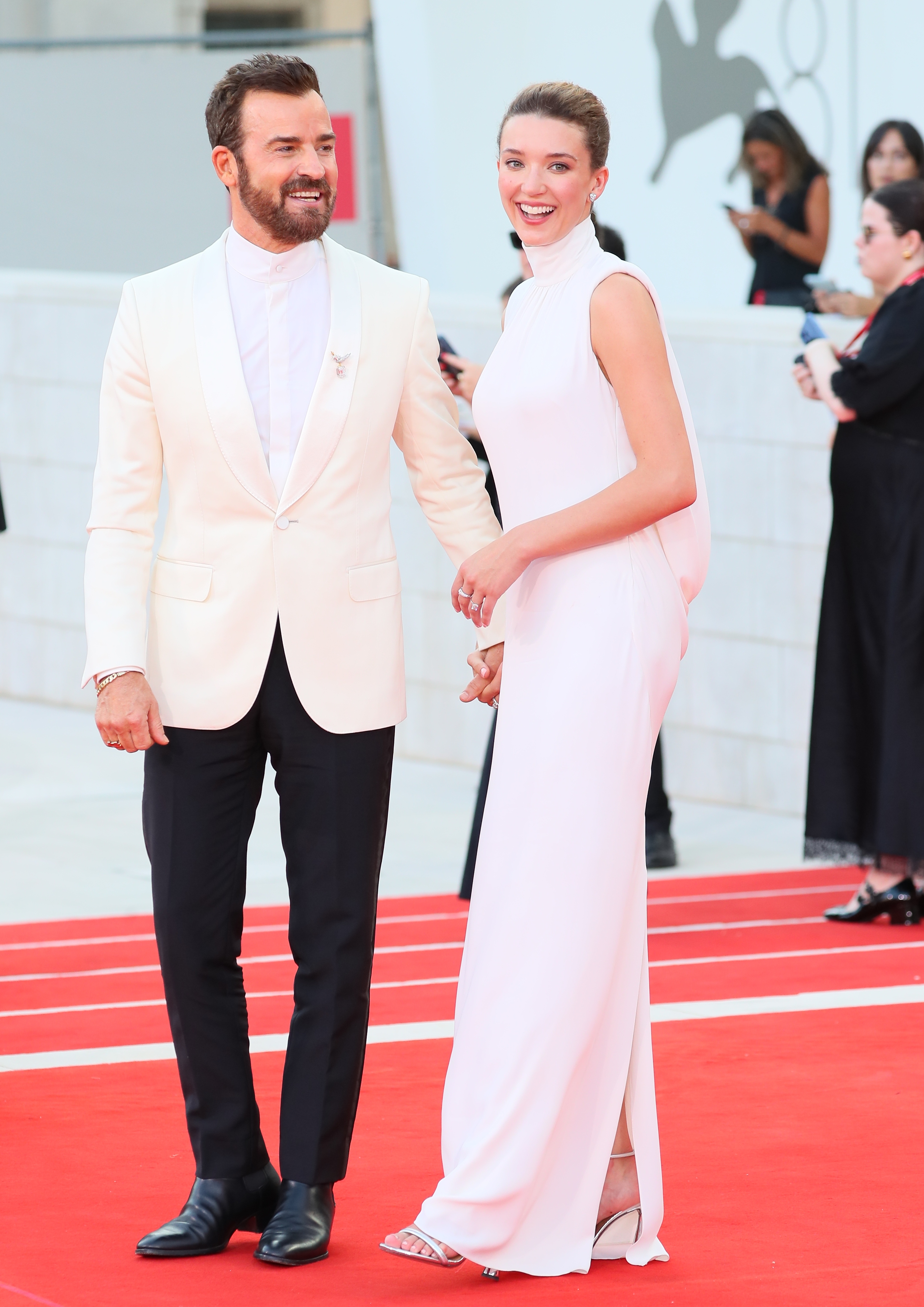 Justin Theroux and Nicole Brydon Bloom at the premiere of "Beetlejuice Beetlejuice" during the 81st Venice International Film Festival on August 28, 2024 | Source: Getty Images