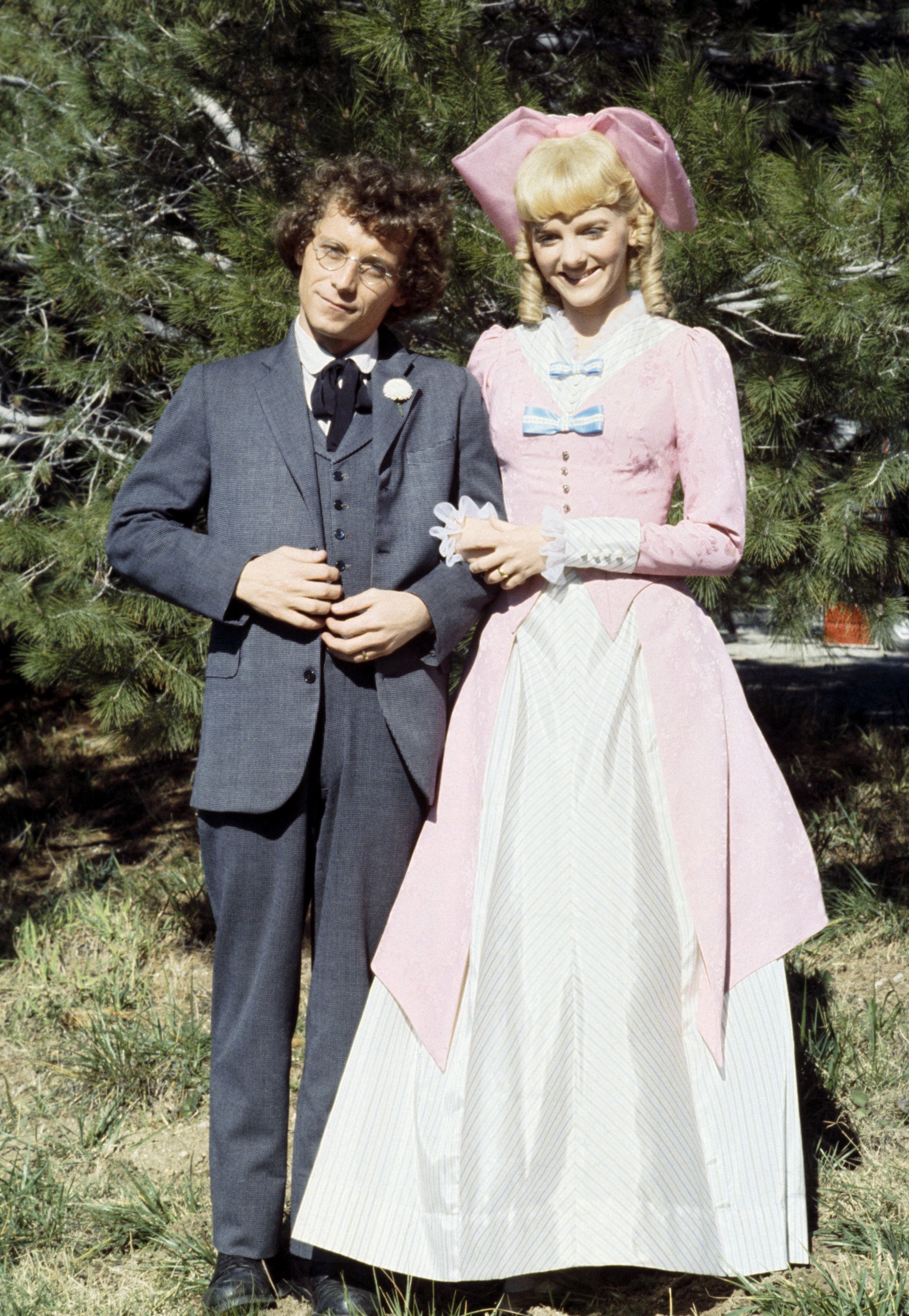 Steve Tracy as Percival Isaac Cohen Dalton and Alison Arngrim as Nellie Oleson Dalton, circa 1980 | Source: Getty Images