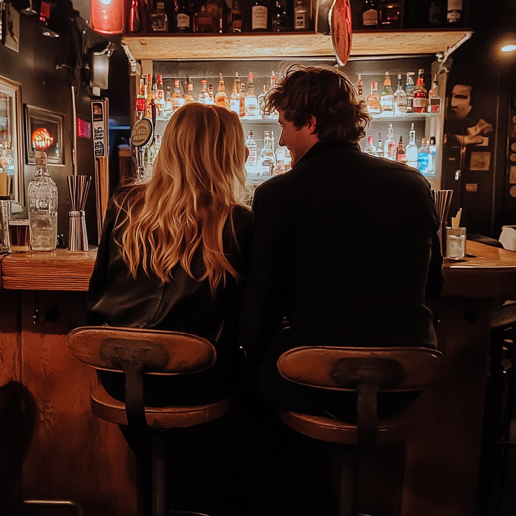 A couple sitting at a bar | Source: Midjourney