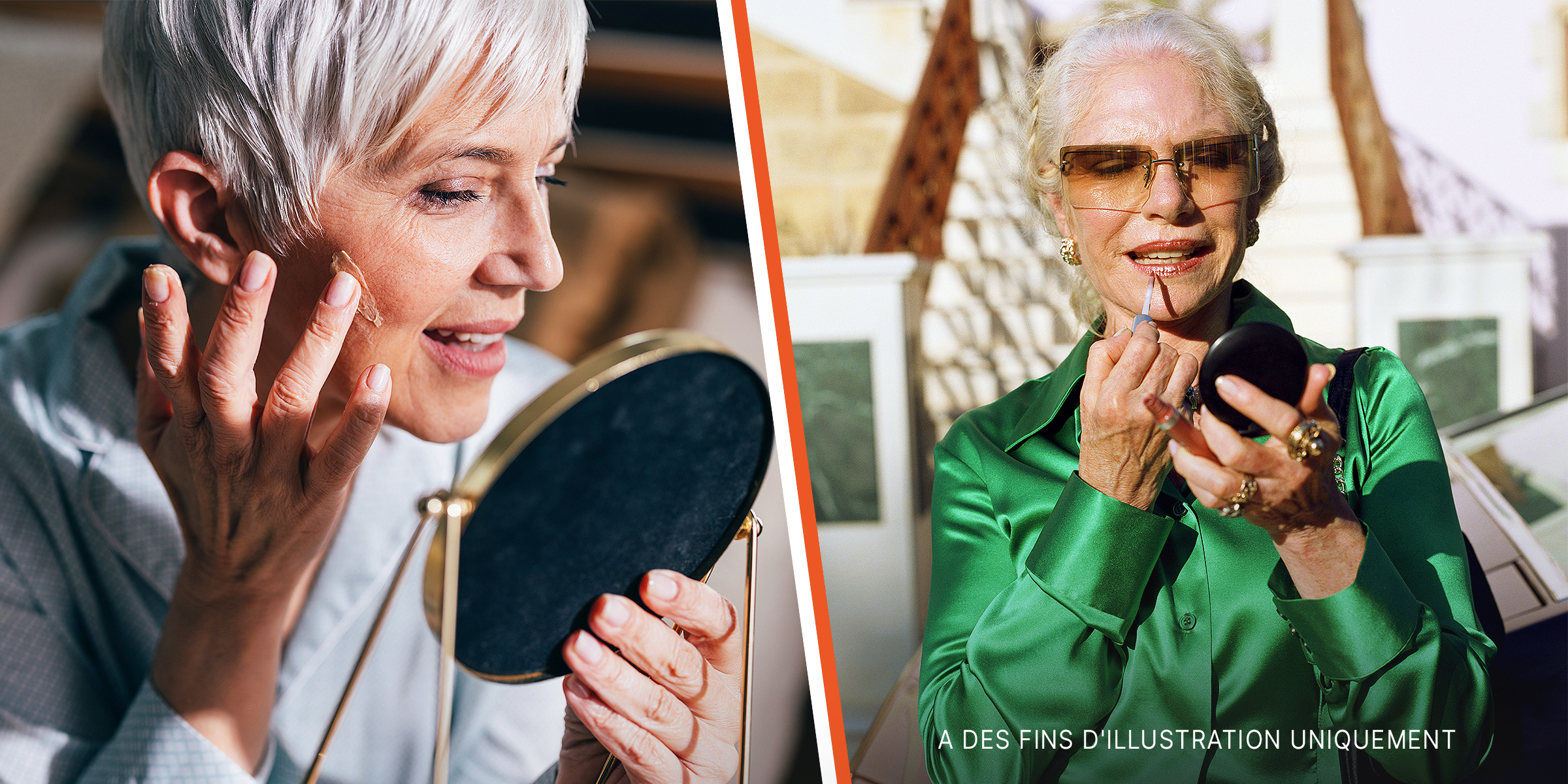 Des femmes âgées en train de se maquiller | Source : Getty Images