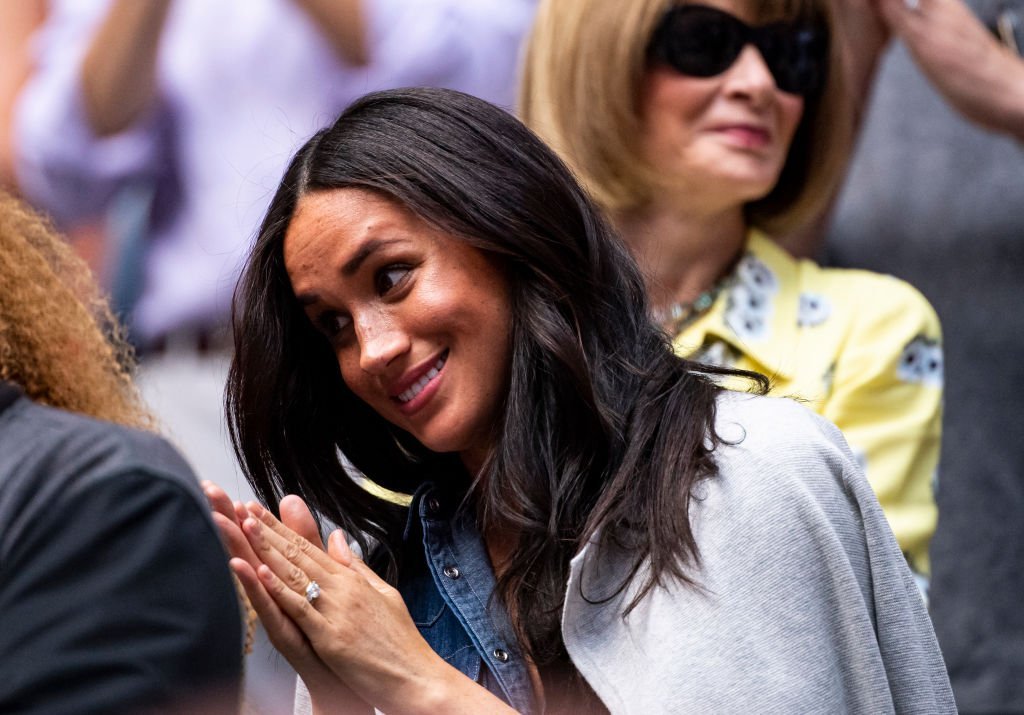 Megan Markle, The Duchess of Sussex, watches Serena Williams of the United States in action against Bianca Andreescu of Canada at Arthur Ashe Stadium at the USTA Billie Jean King National Tennis Center | Photo: Getty Images