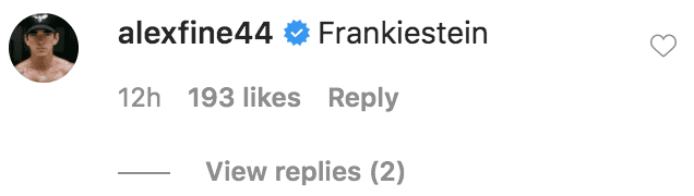 Alex Fine commented on a photo of wife Cassie and their daughter Frankie Fine | Source: Instagram.com/casssie